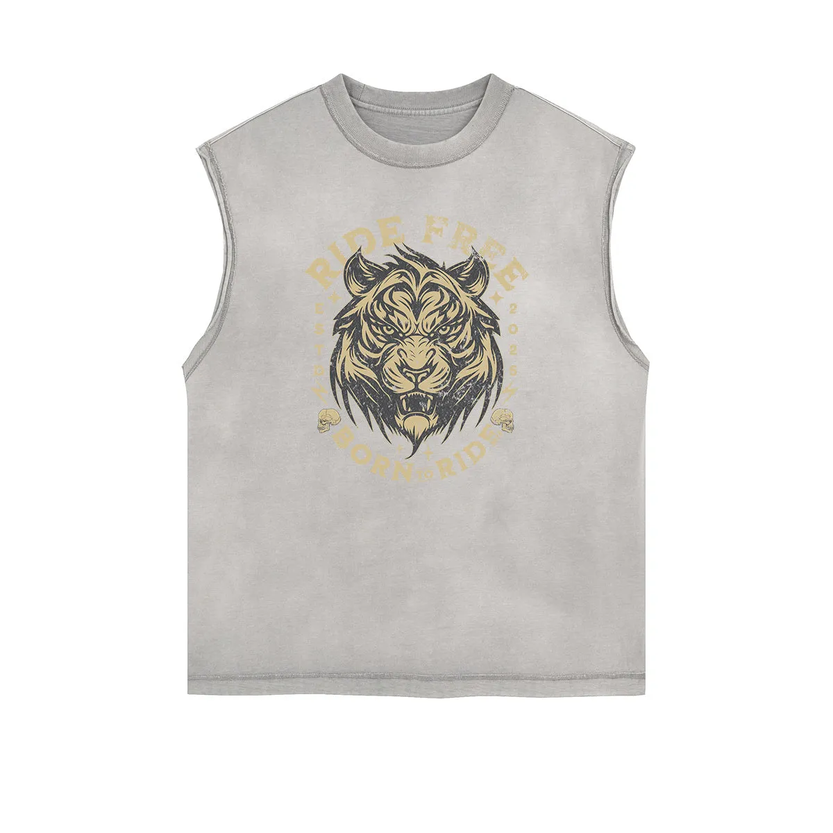 Frayed Edge Tiger Graphic Tank Top