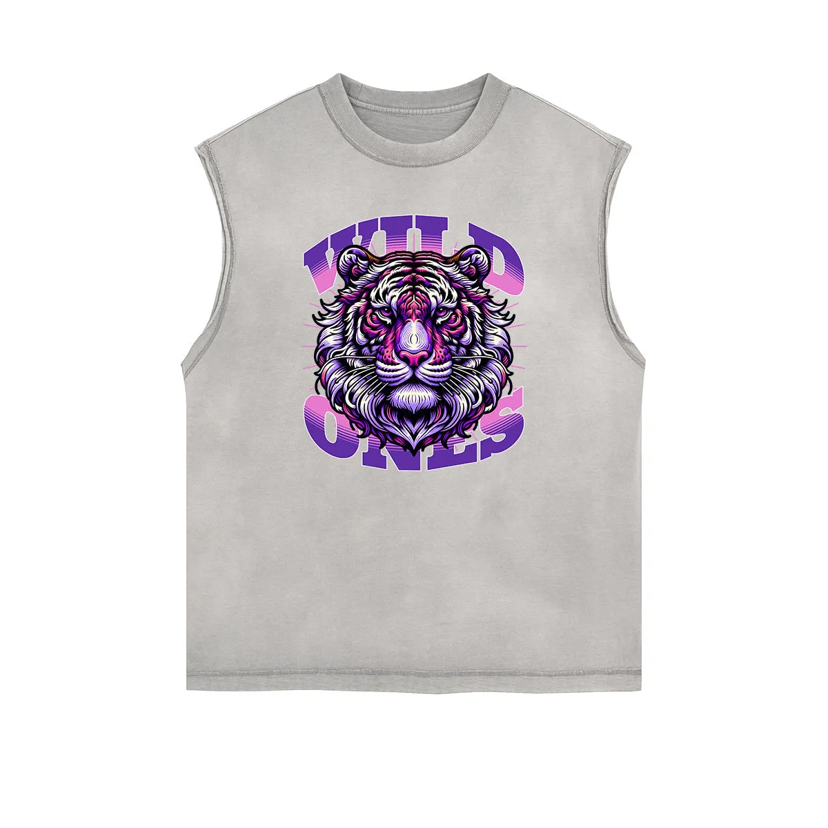 Frayed Edge Tiger Graphic Tank Top