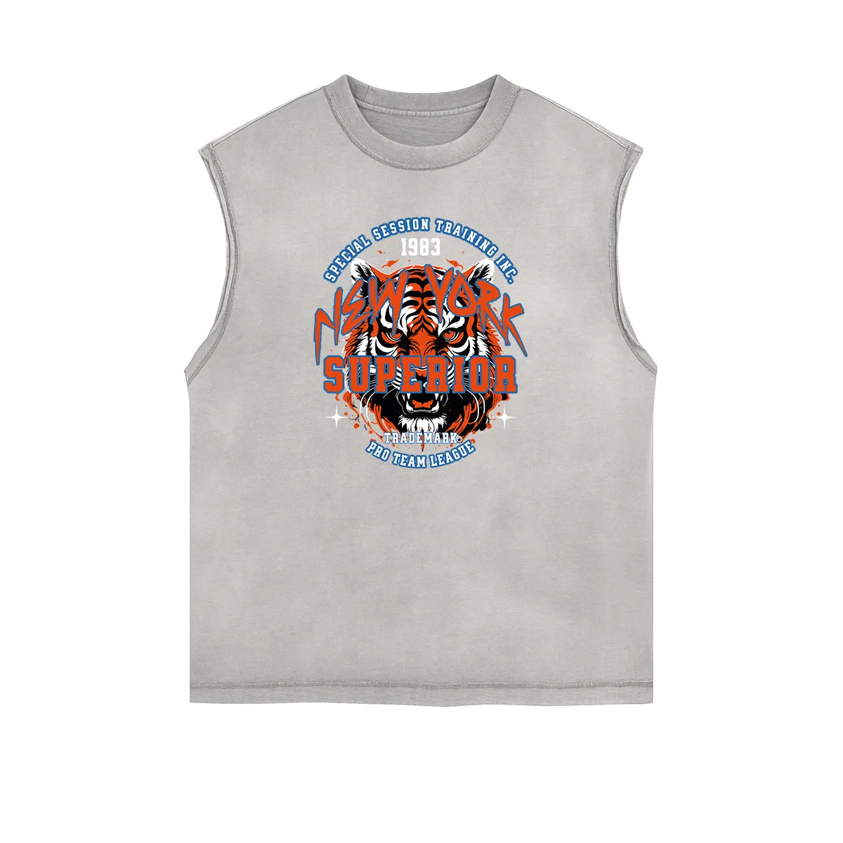 Frayed Edge Tiger Graphic Tank Top