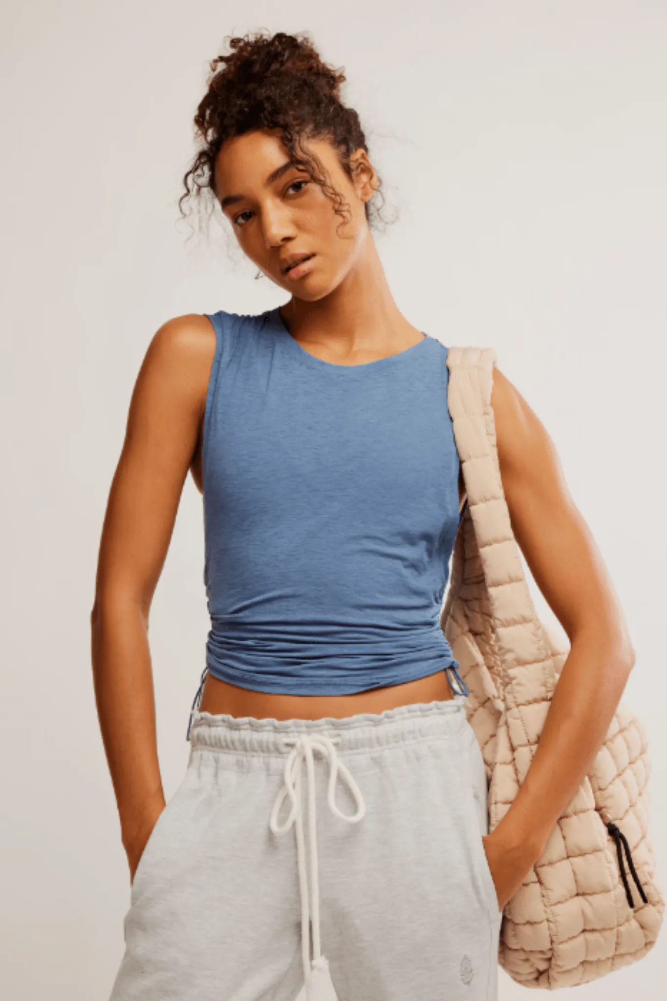 Free People: Sport Mode Muscle Tank in Skyline