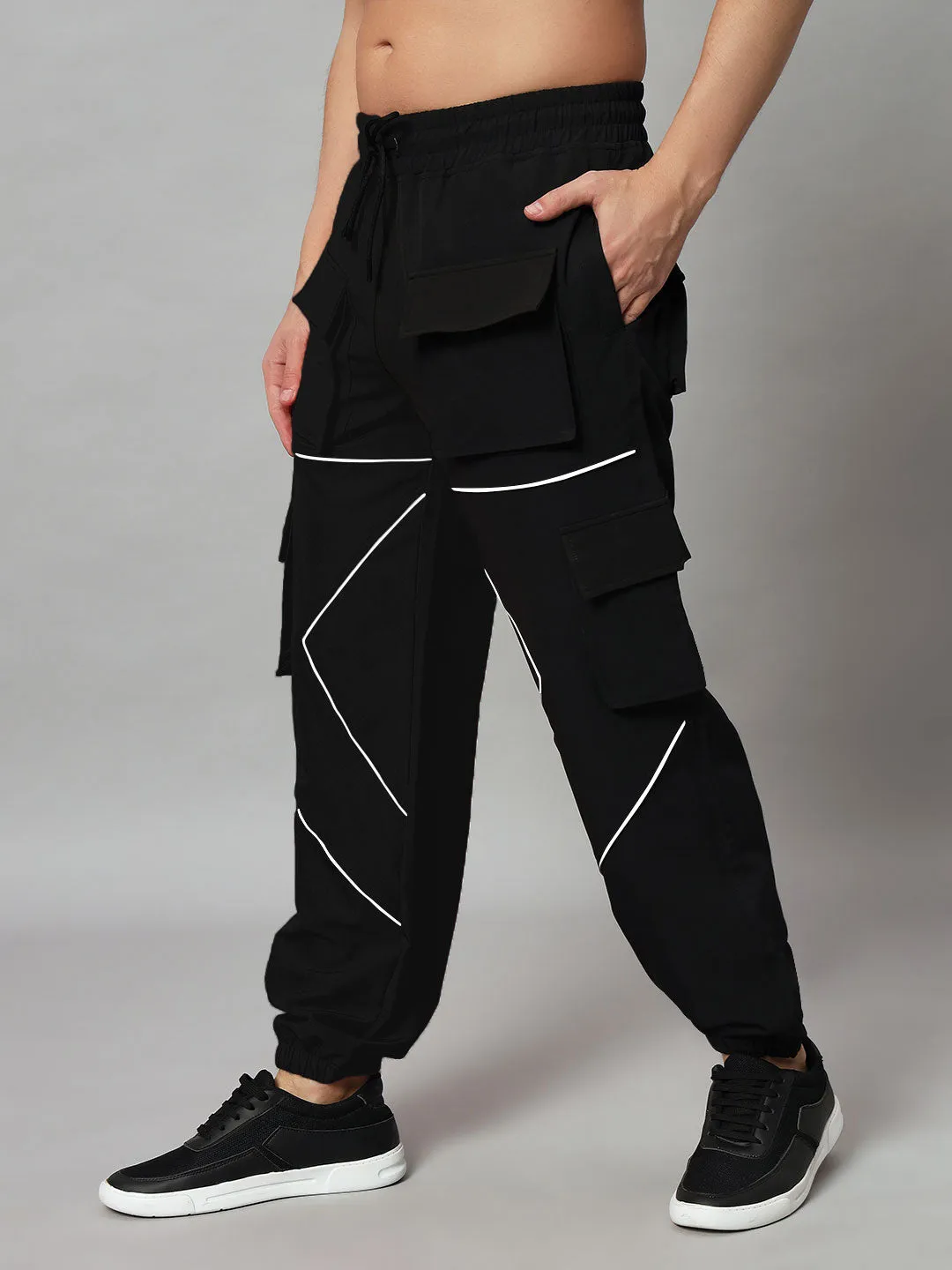 Frontline Reflector Parachute Cargo Pants (Black)