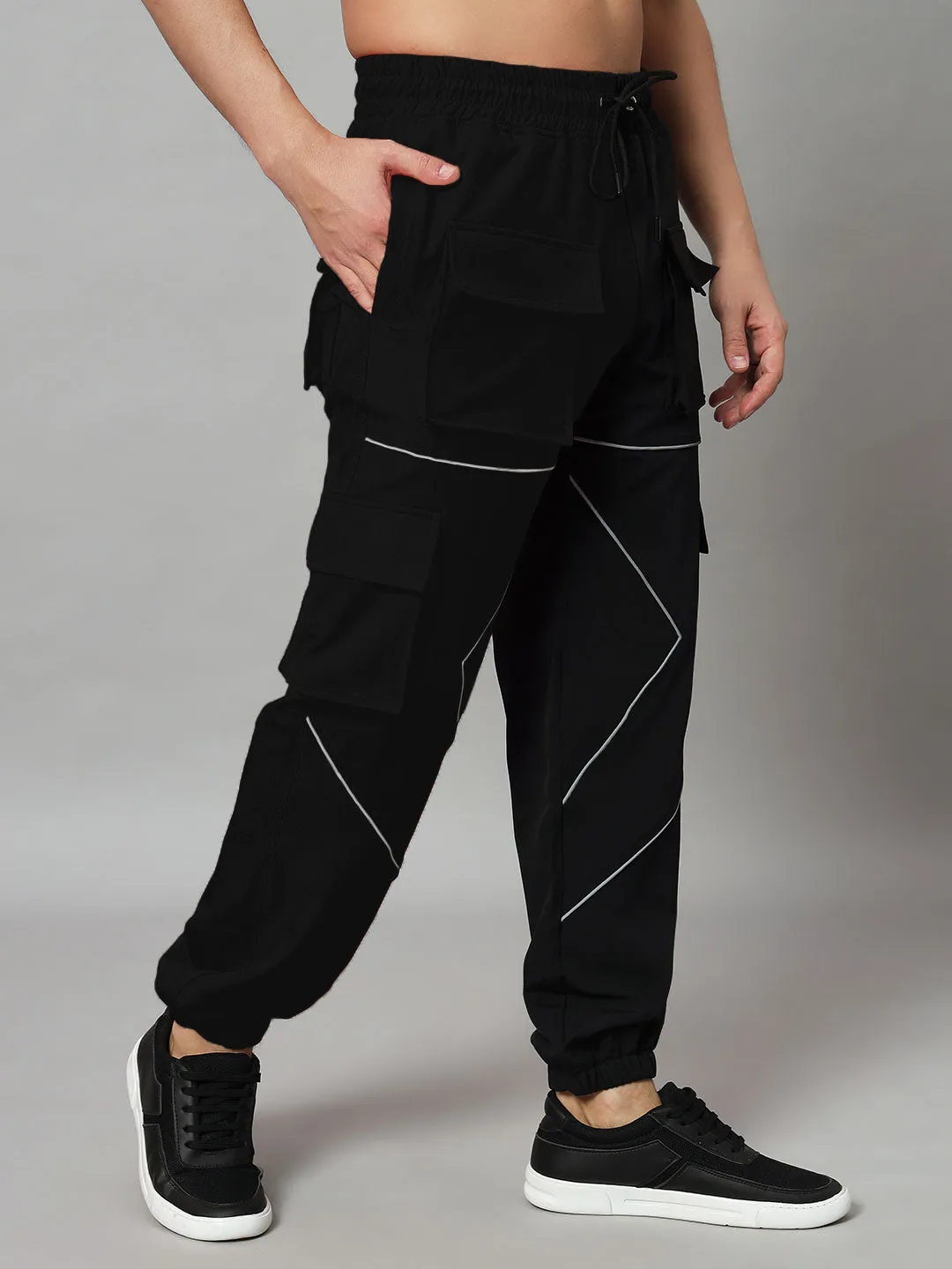 Frontline Reflector Parachute Cargo Pants (Black)