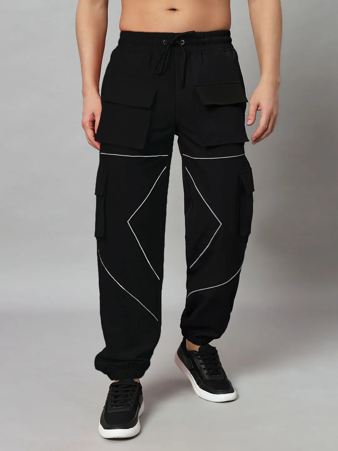 Frontline Reflector Parachute Cargo Pants (Black)