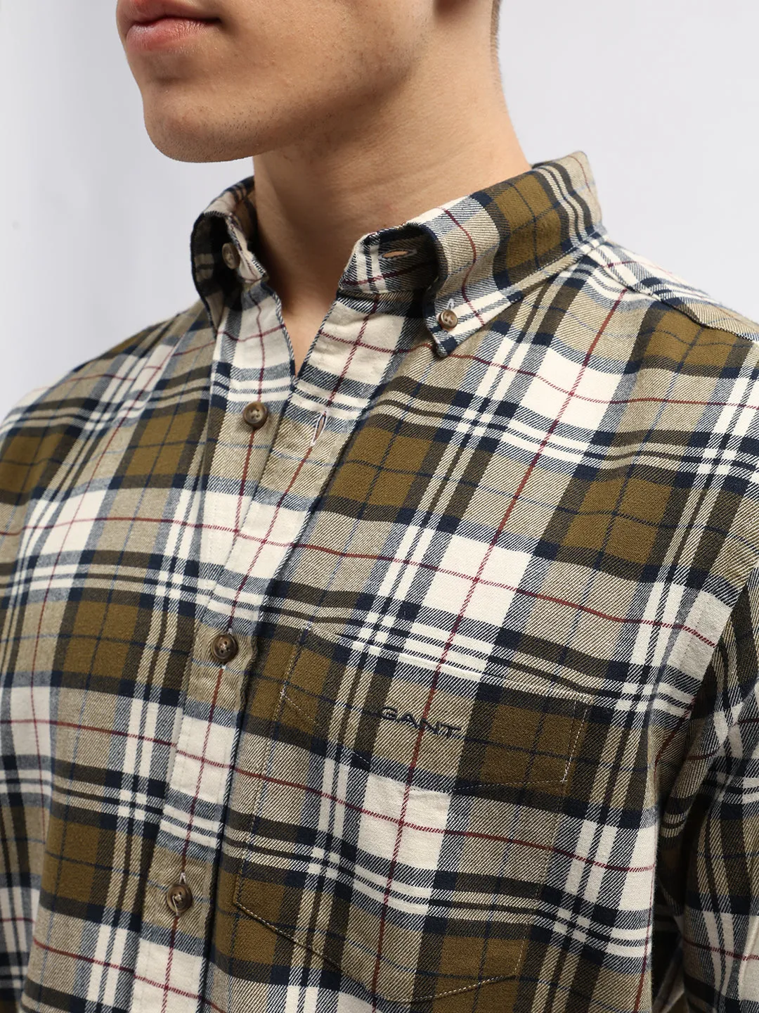 Gant Green Fashion Checked Regular Fit Shirt