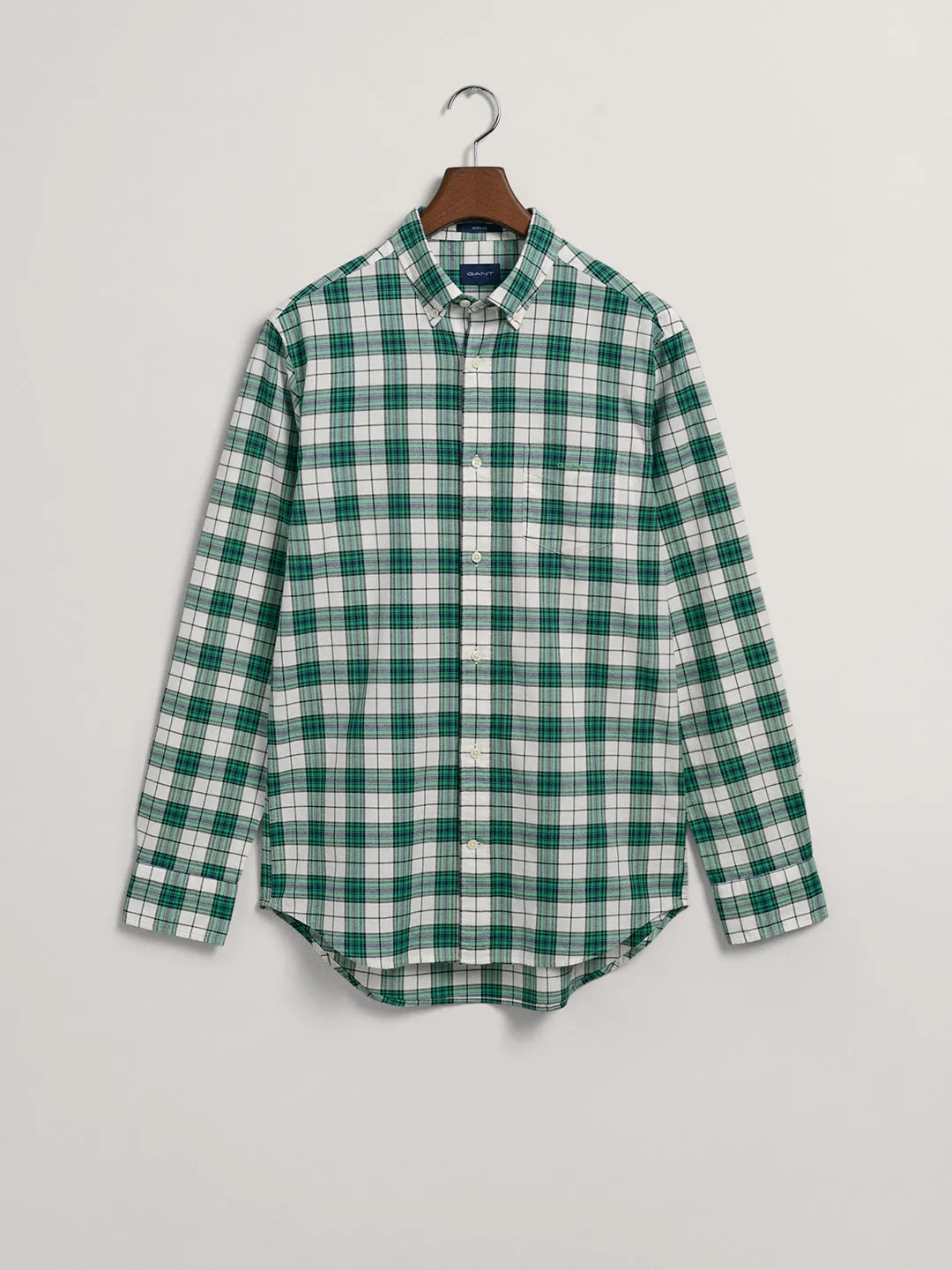 Gant Green Oxford Checked Regular Fit Shirt