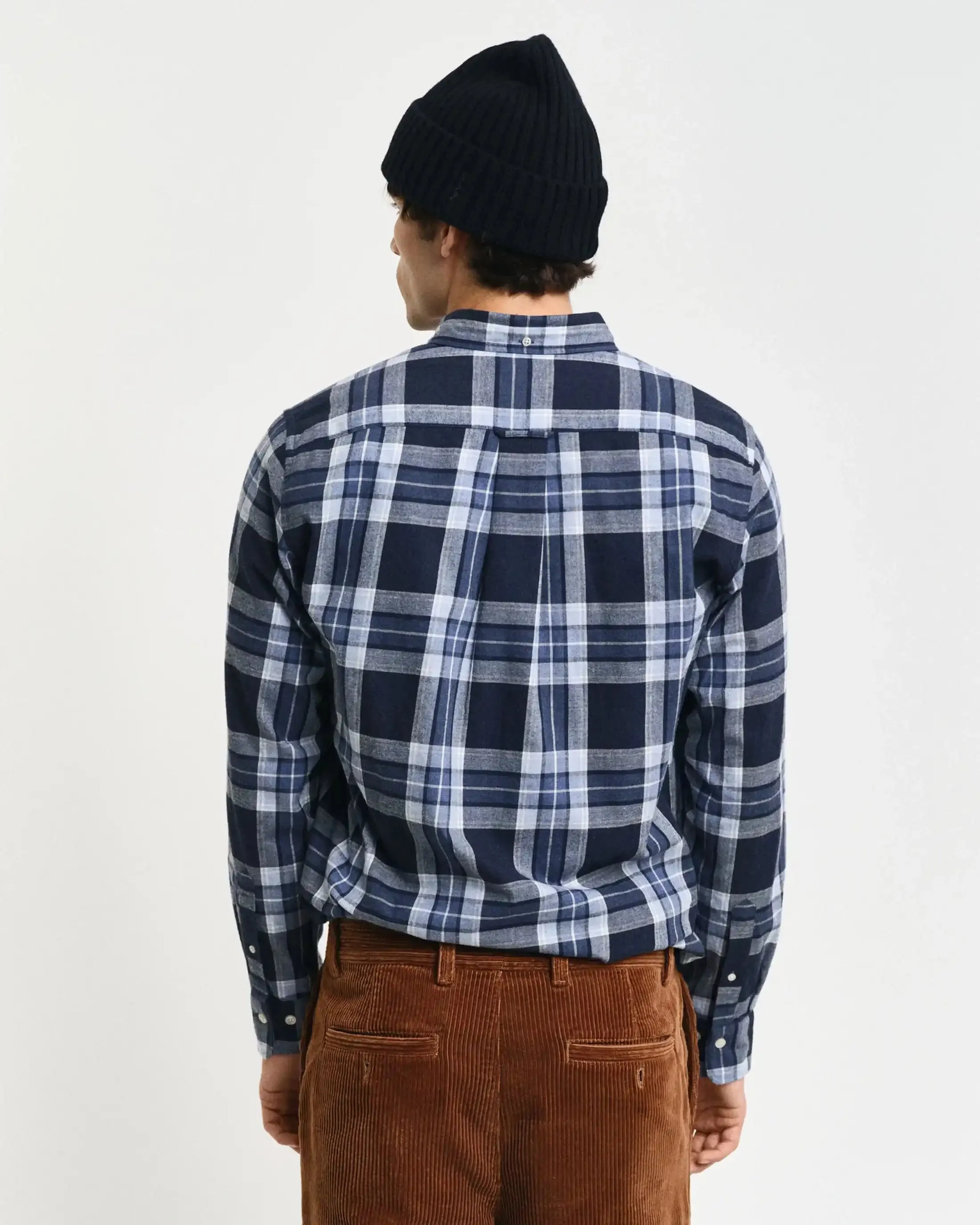 GANT Regular Tartan Melange Check Shirt Evening Blue