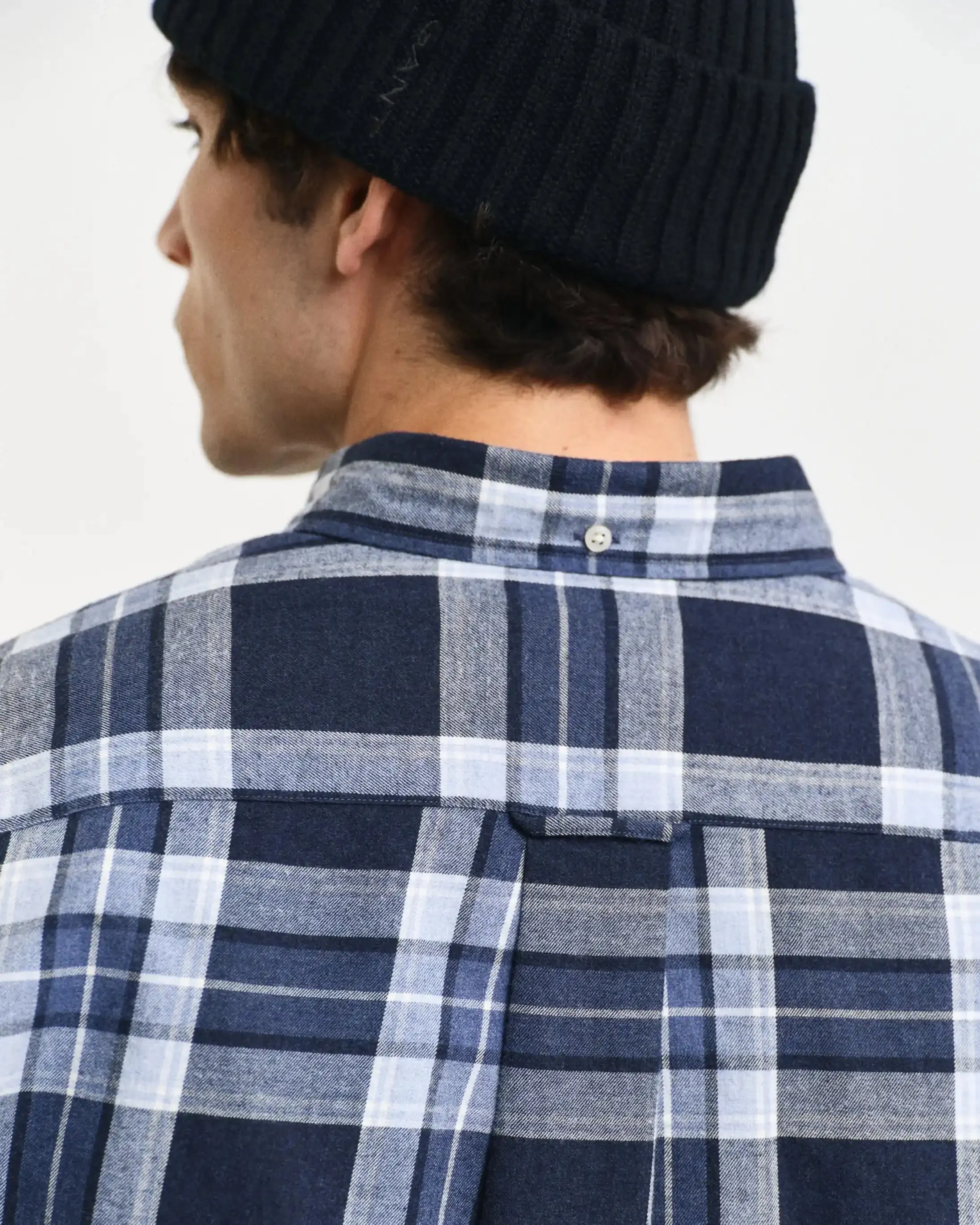 GANT Regular Tartan Melange Check Shirt Evening Blue