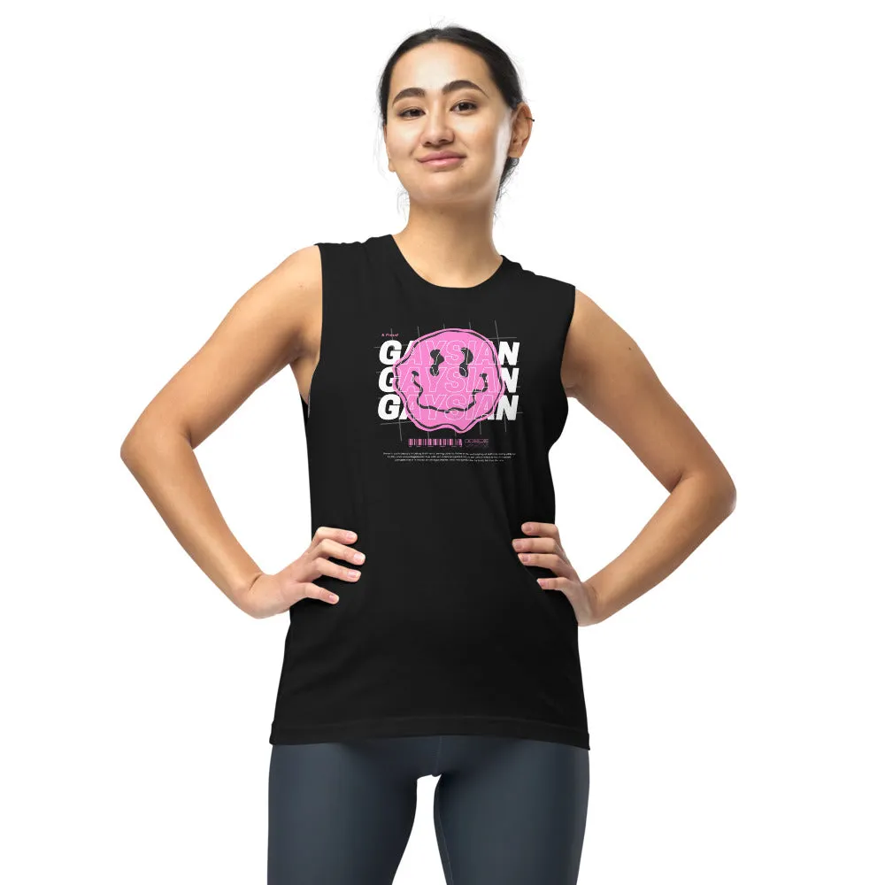 Gaysian Pride Pink Smiley Streetwear Inspired Design Relaxed Fit Sleeveless Tank Top