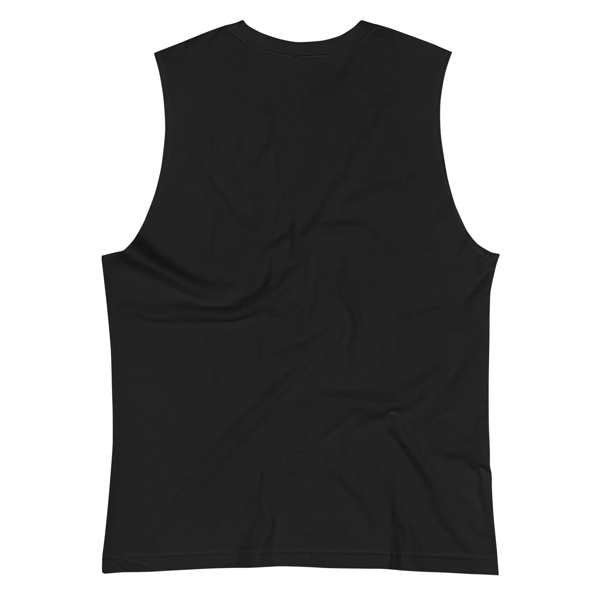 Gaysian Pride Vintage Flower Design on front of Black Relaxed Fit Sleeveless Tank Top