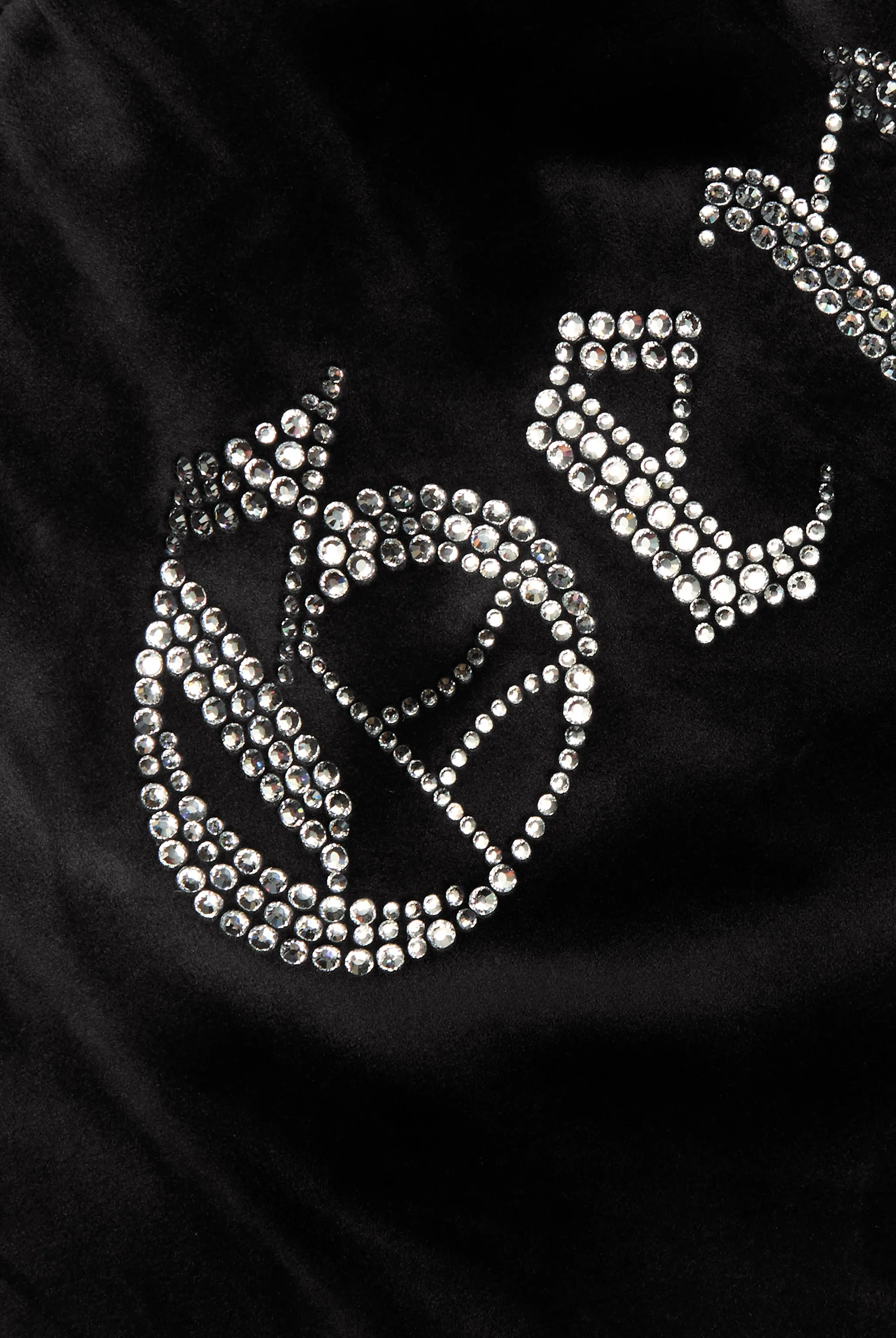 GEMINI' BLACK VELOUR DIAMANTÉ TRACKSUIT BOTTOM