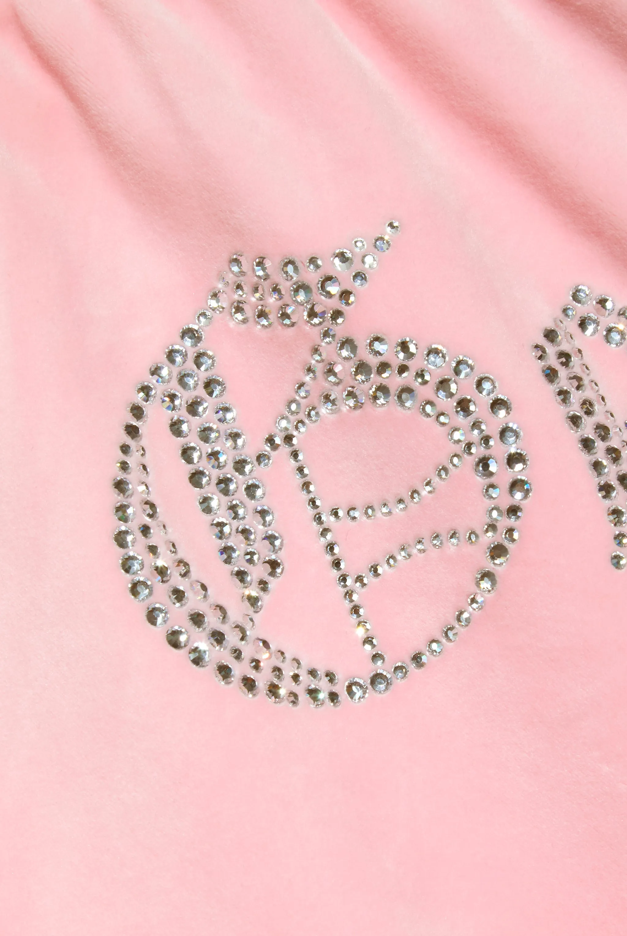 'GEMINI' JUICY PINK VELOUR DIAMANTÉ TRACKSUIT BOTTOM