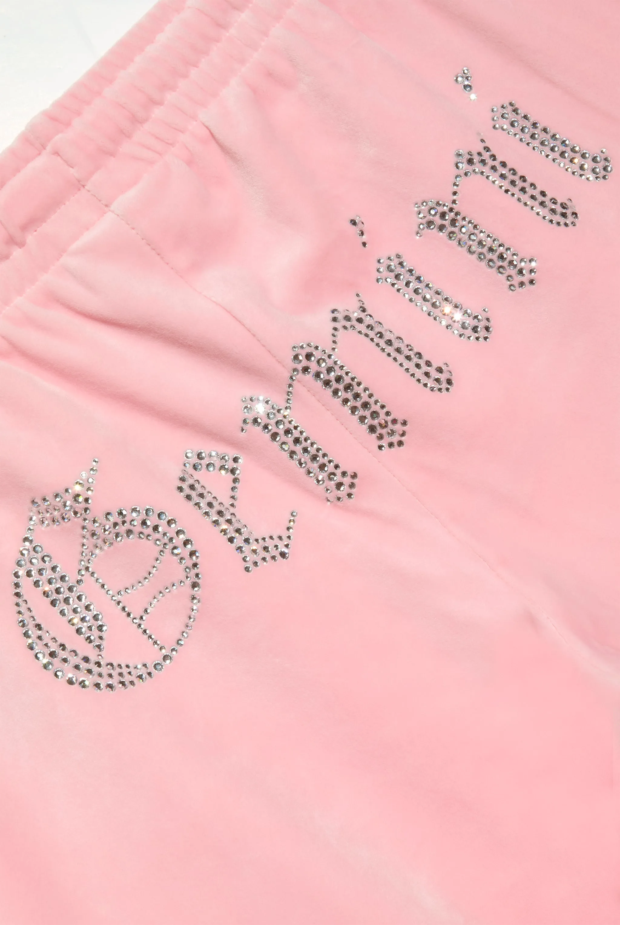 'GEMINI' JUICY PINK VELOUR DIAMANTÉ TRACKSUIT BOTTOM