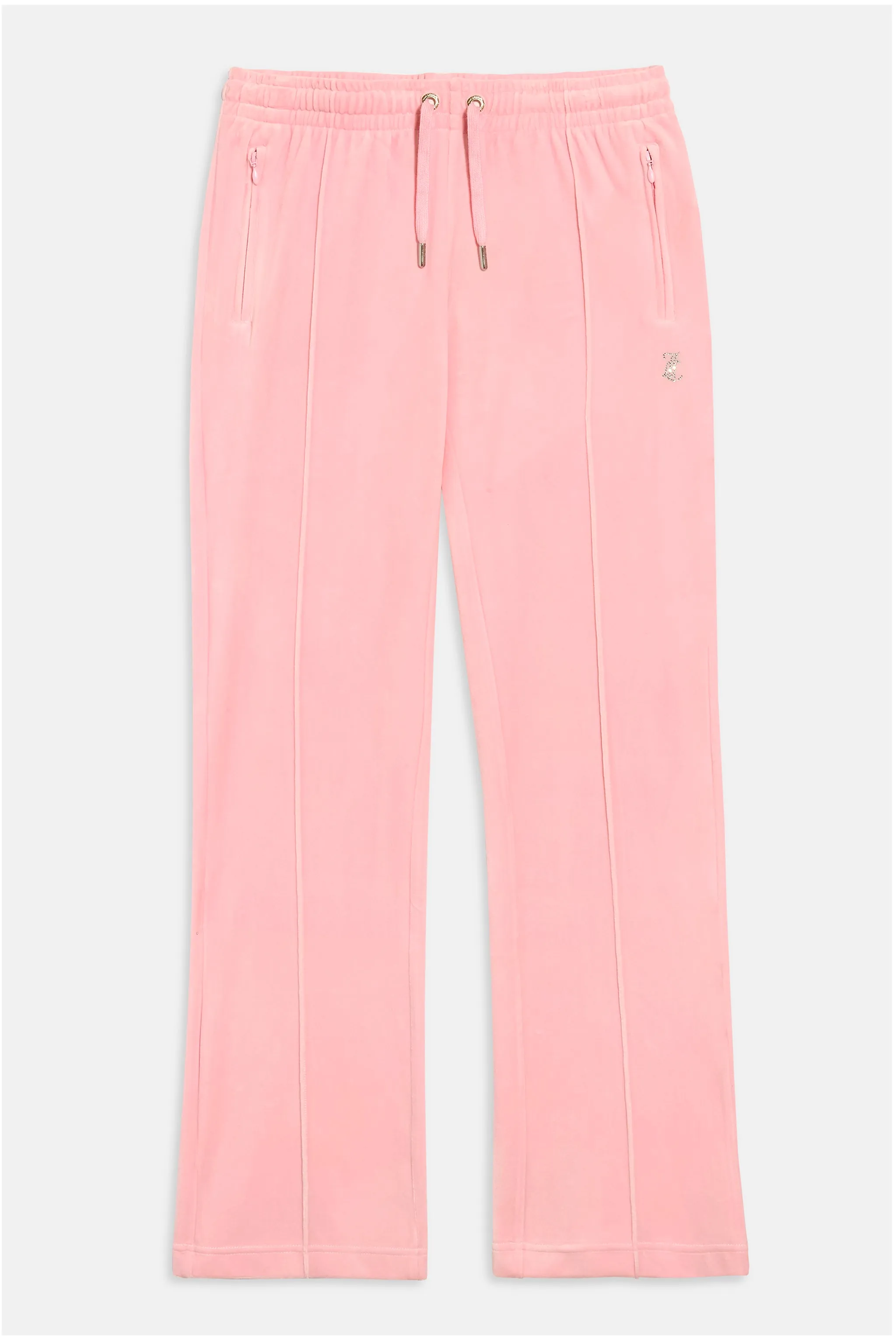 'GEMINI' JUICY PINK VELOUR DIAMANTÉ TRACKSUIT BOTTOM