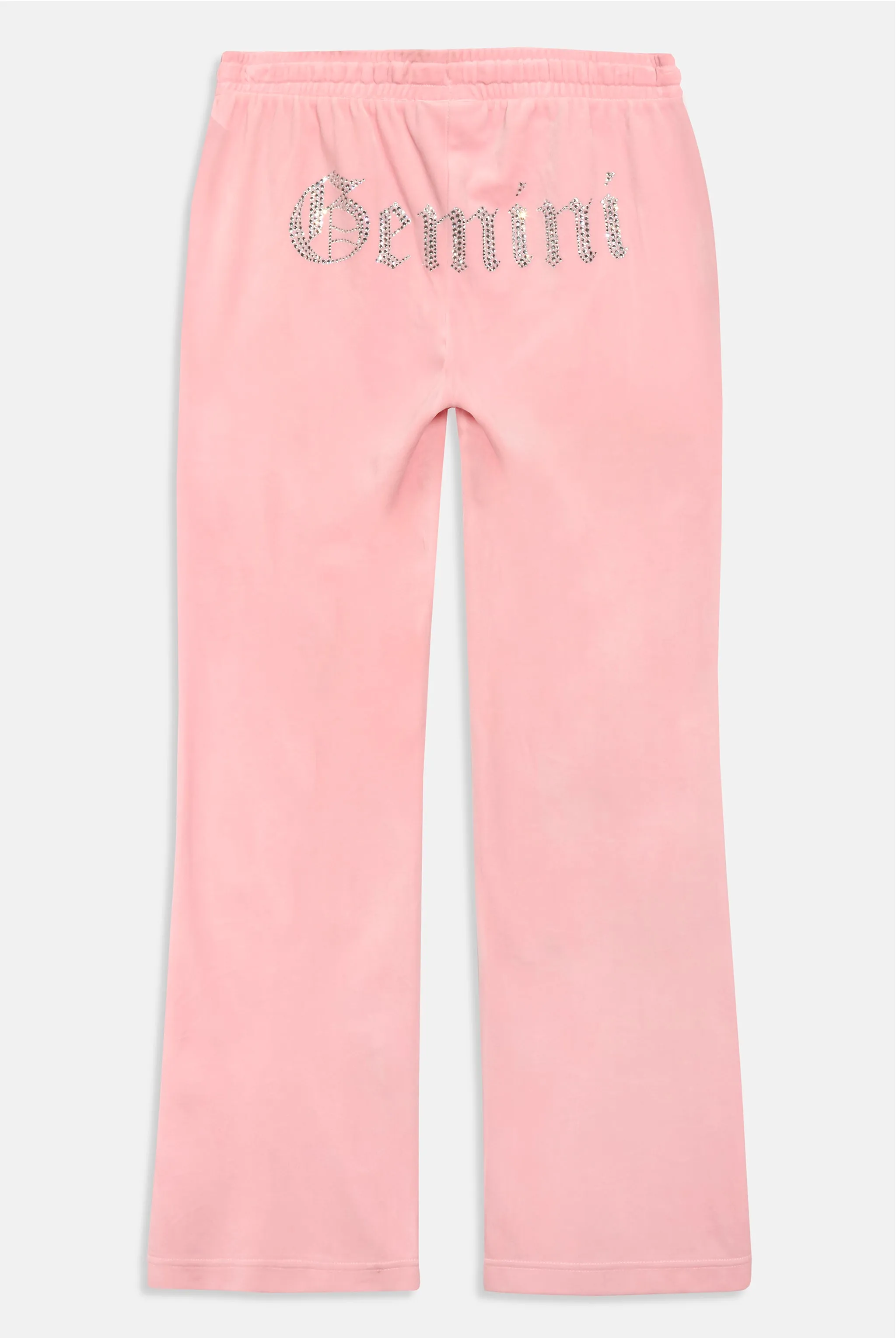 'GEMINI' JUICY PINK VELOUR DIAMANTÉ TRACKSUIT BOTTOM