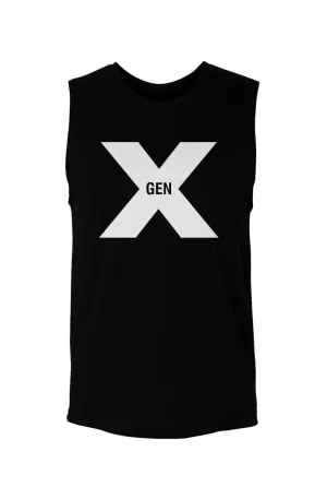 GEN X (White on Black) - Unisex Muscle Tank