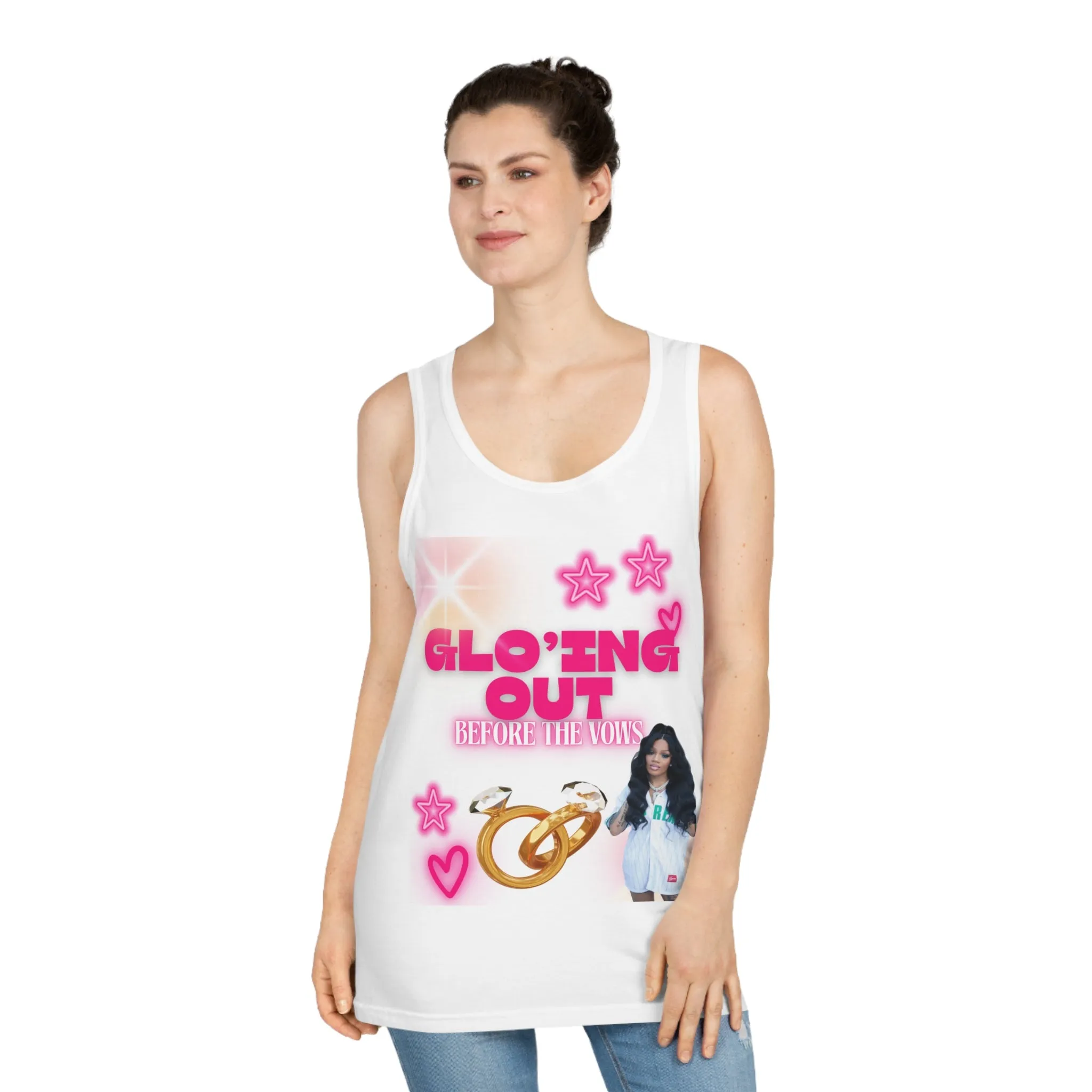 Glo'ing Out Unisex Softstyle™ Tank Top - Fun Pre-Wedding Celebration Wear