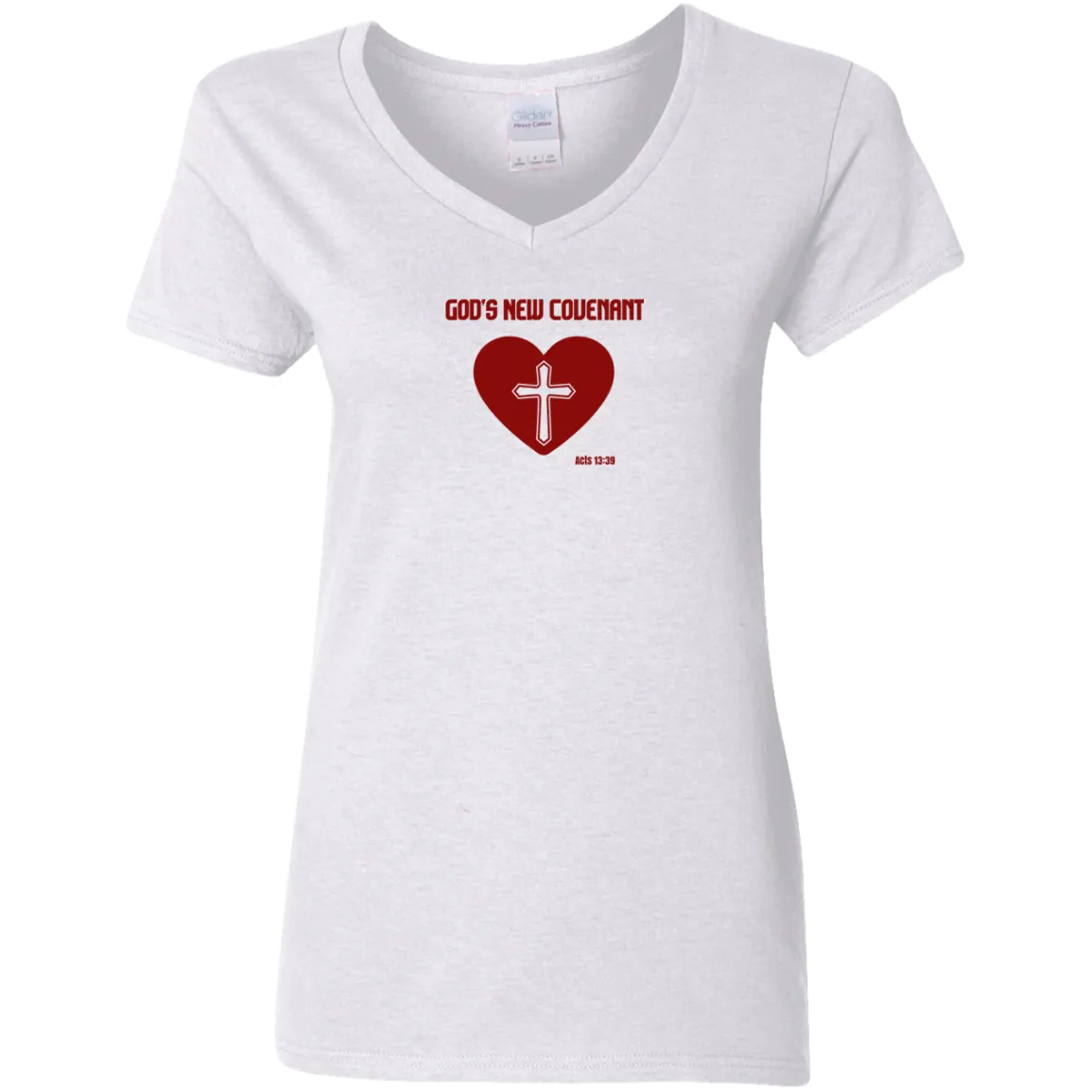 God’s New Covenant Ladies V-Neck Tee