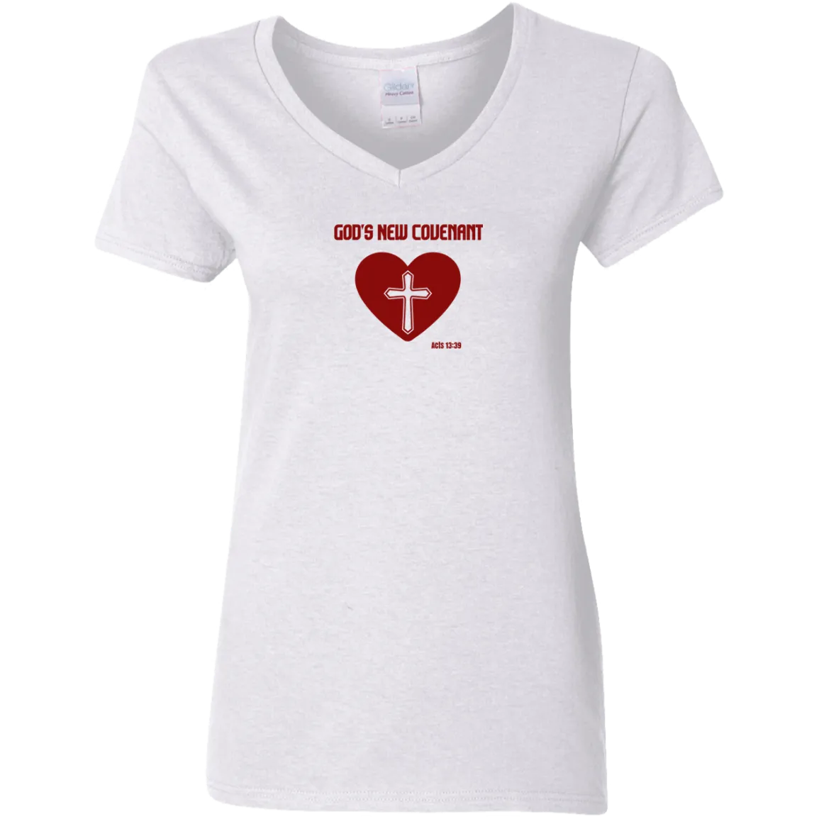 God’s New Covenant Ladies V-Neck Tee