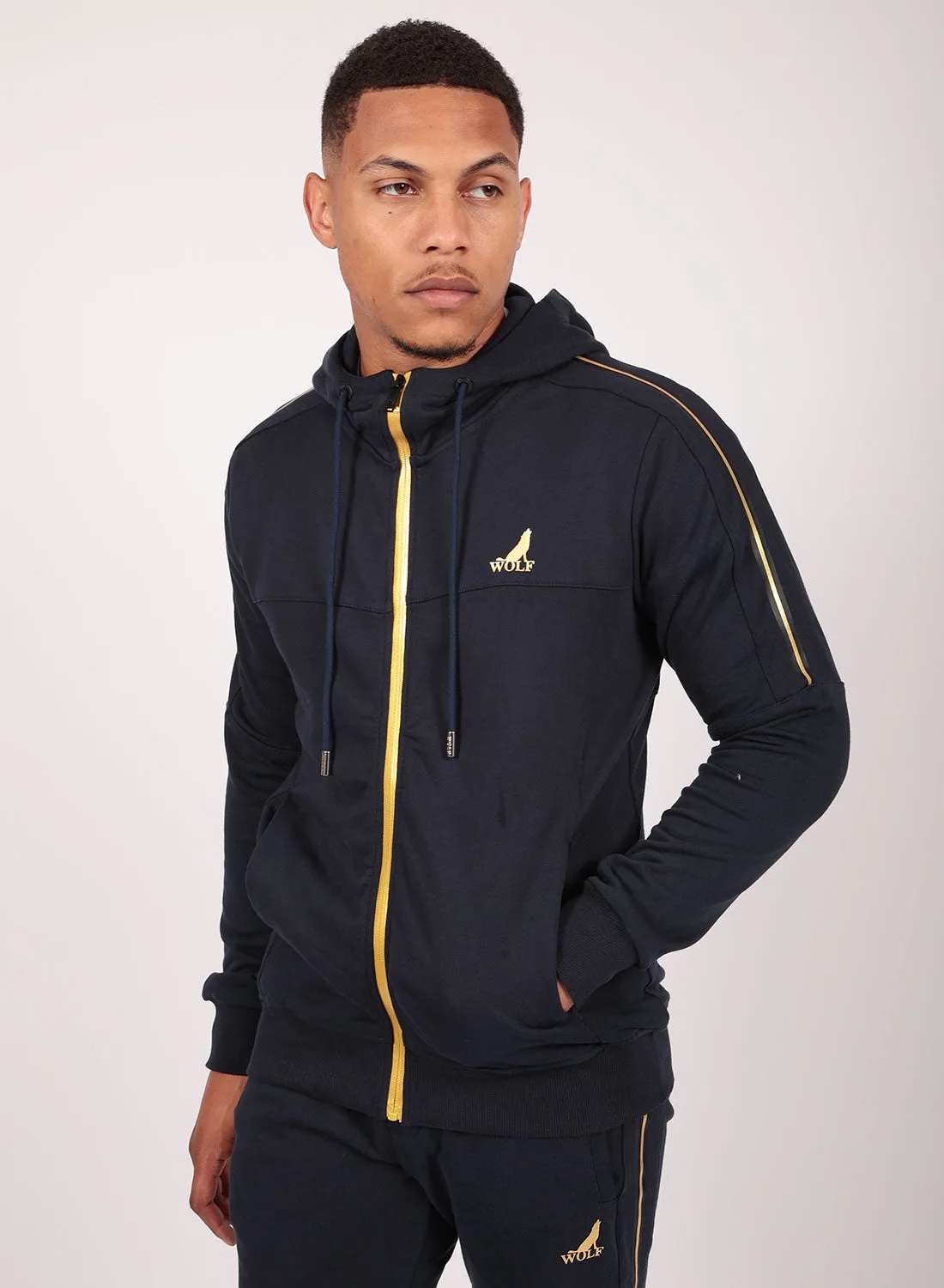 Golden Tracksuit Set in Navy