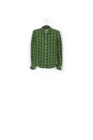 Green, blue and black flannel shirt