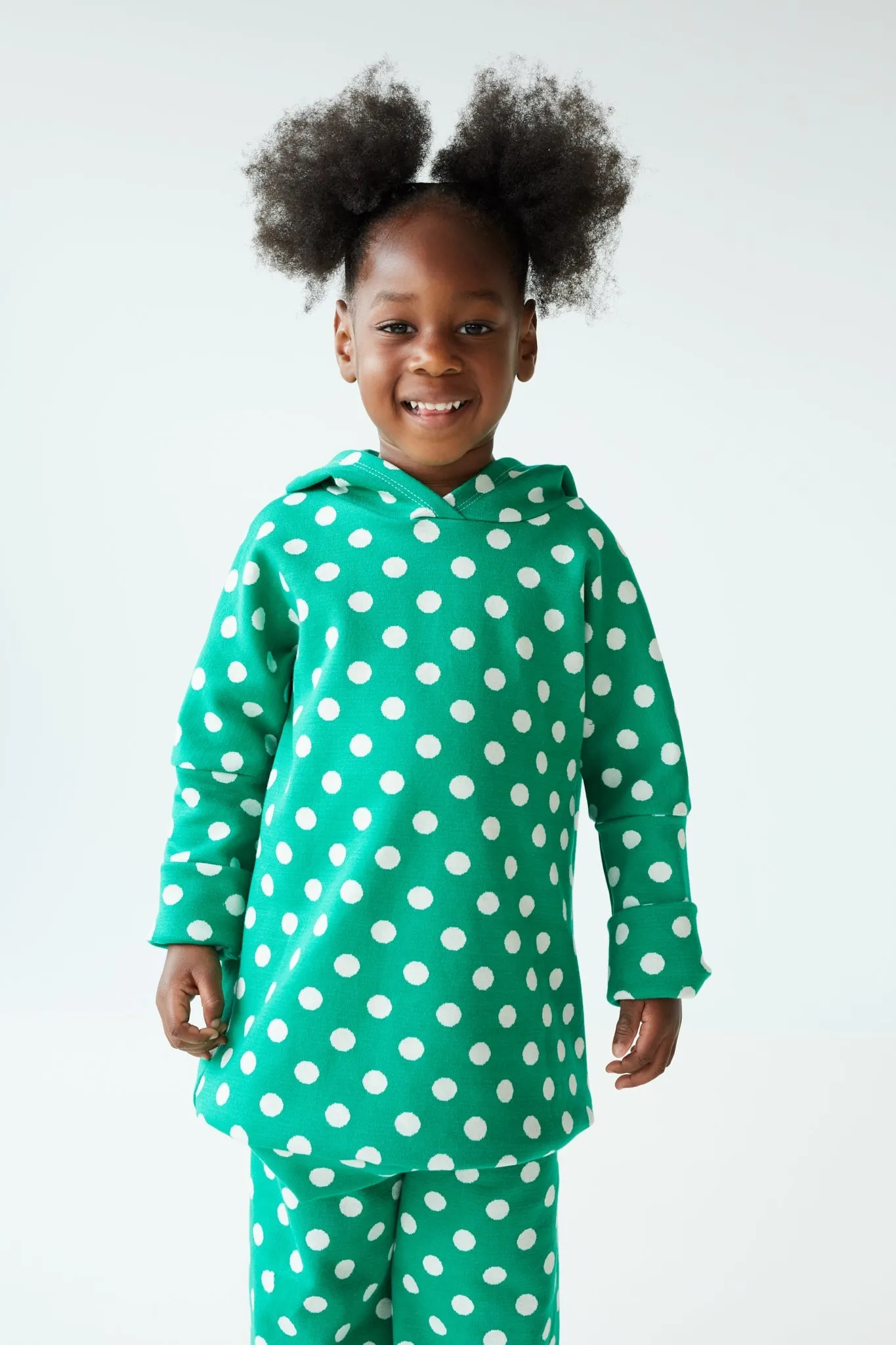Grow With Me Hoodie | Green   Polka Dots