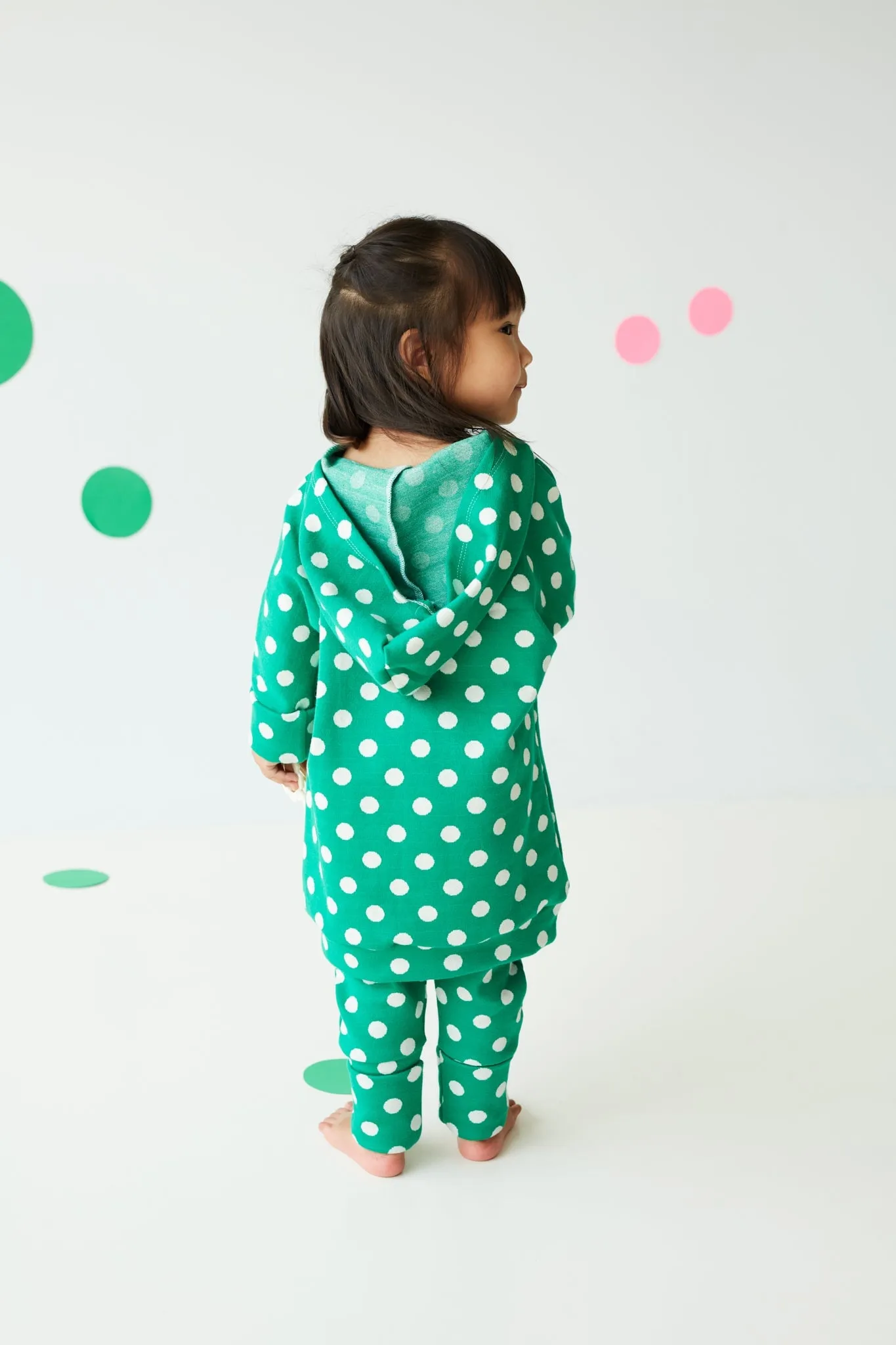 Grow With Me Hoodie | Green   Polka Dots