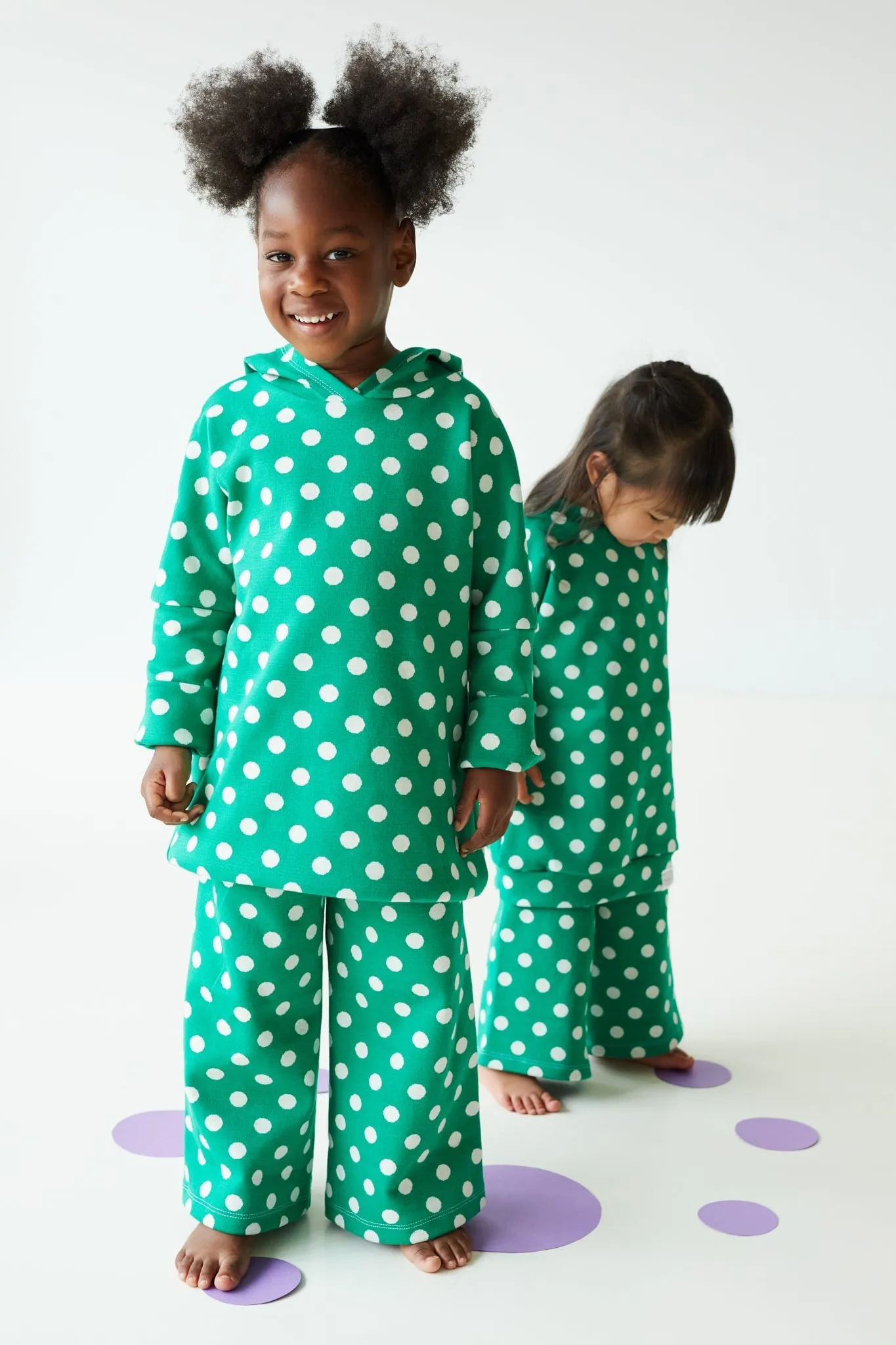Grow With Me Hoodie | Green   Polka Dots
