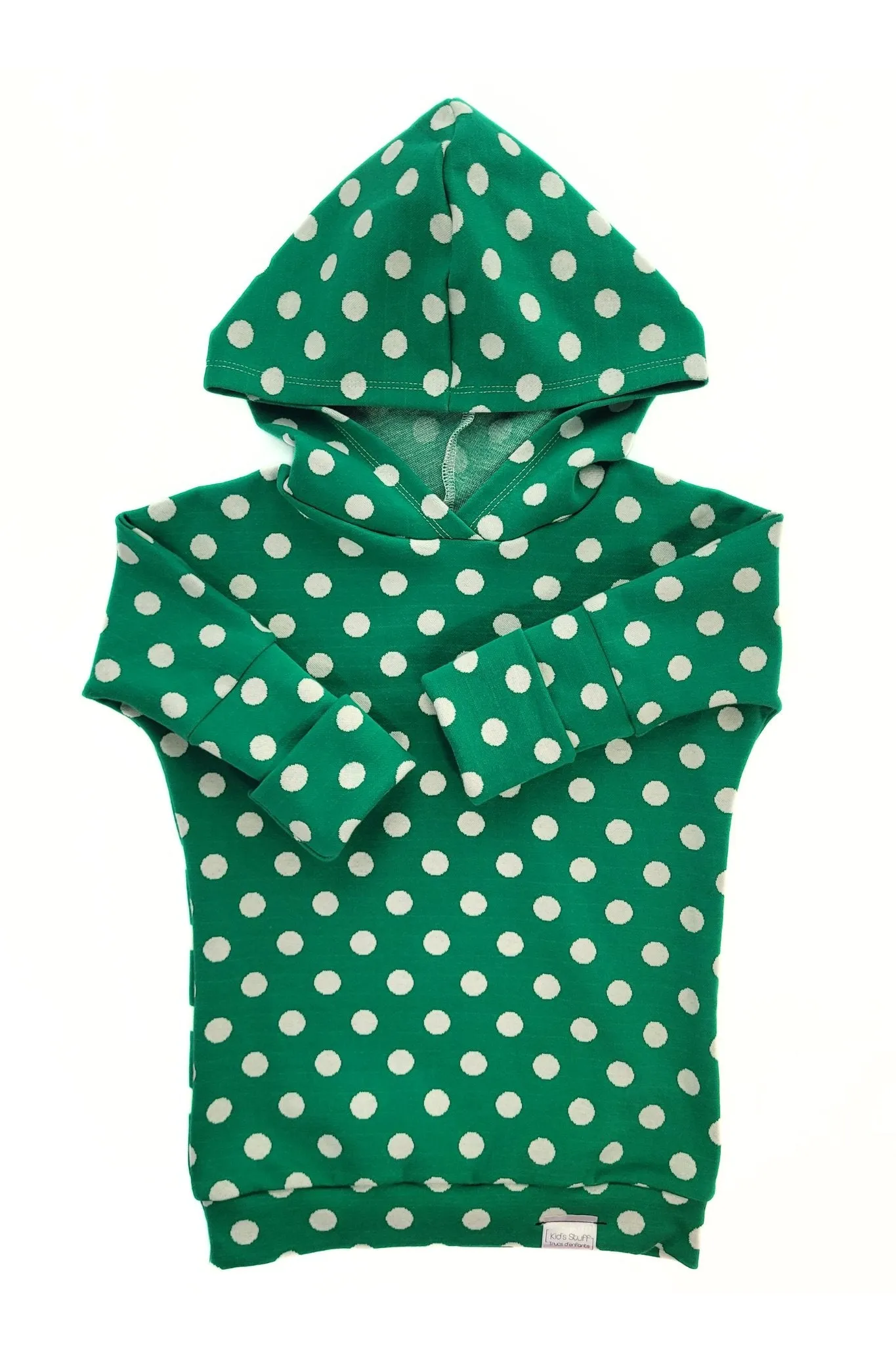 Grow With Me Hoodie | Green   Polka Dots
