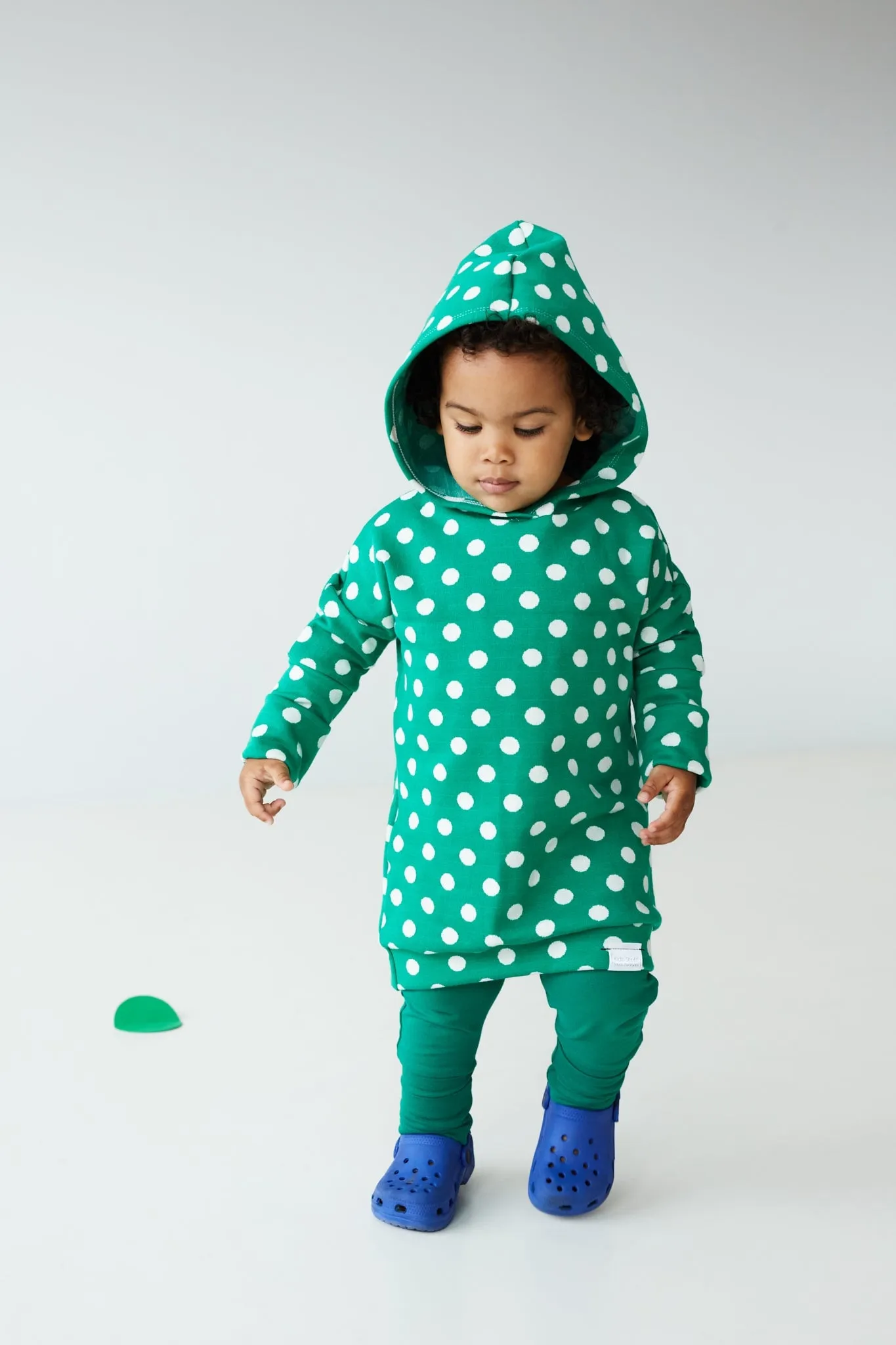 Grow With Me Hoodie | Green   Polka Dots