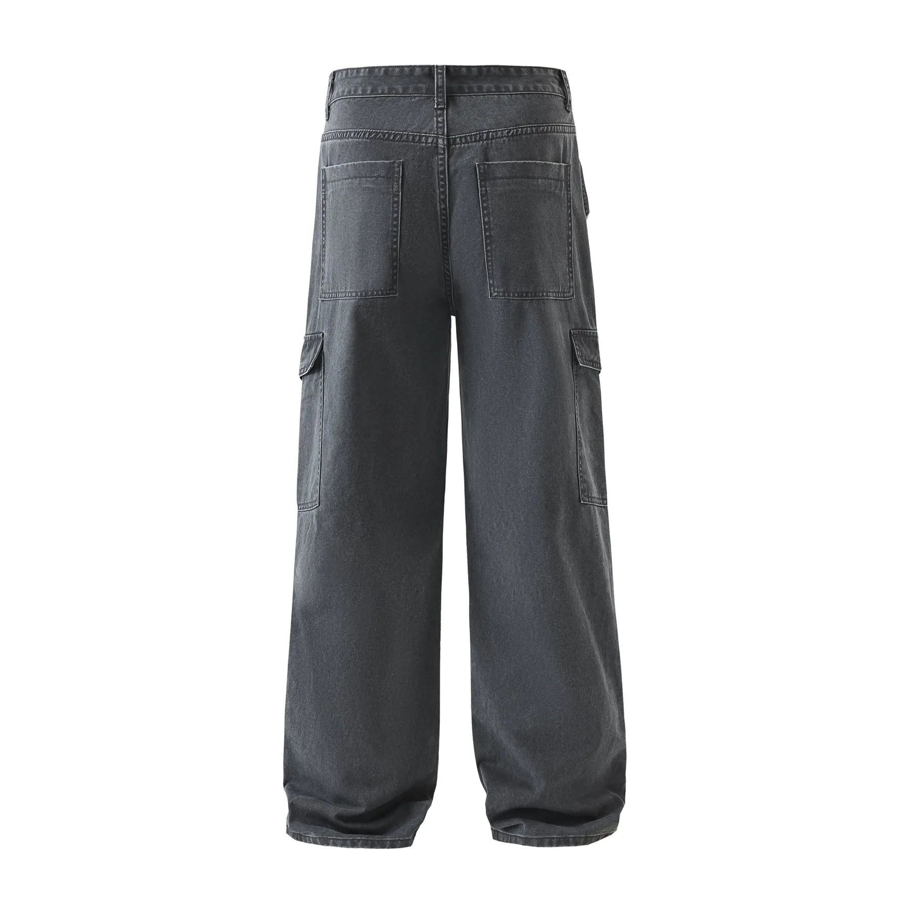 Guys Vintage Washed Baggy Parachute Pants