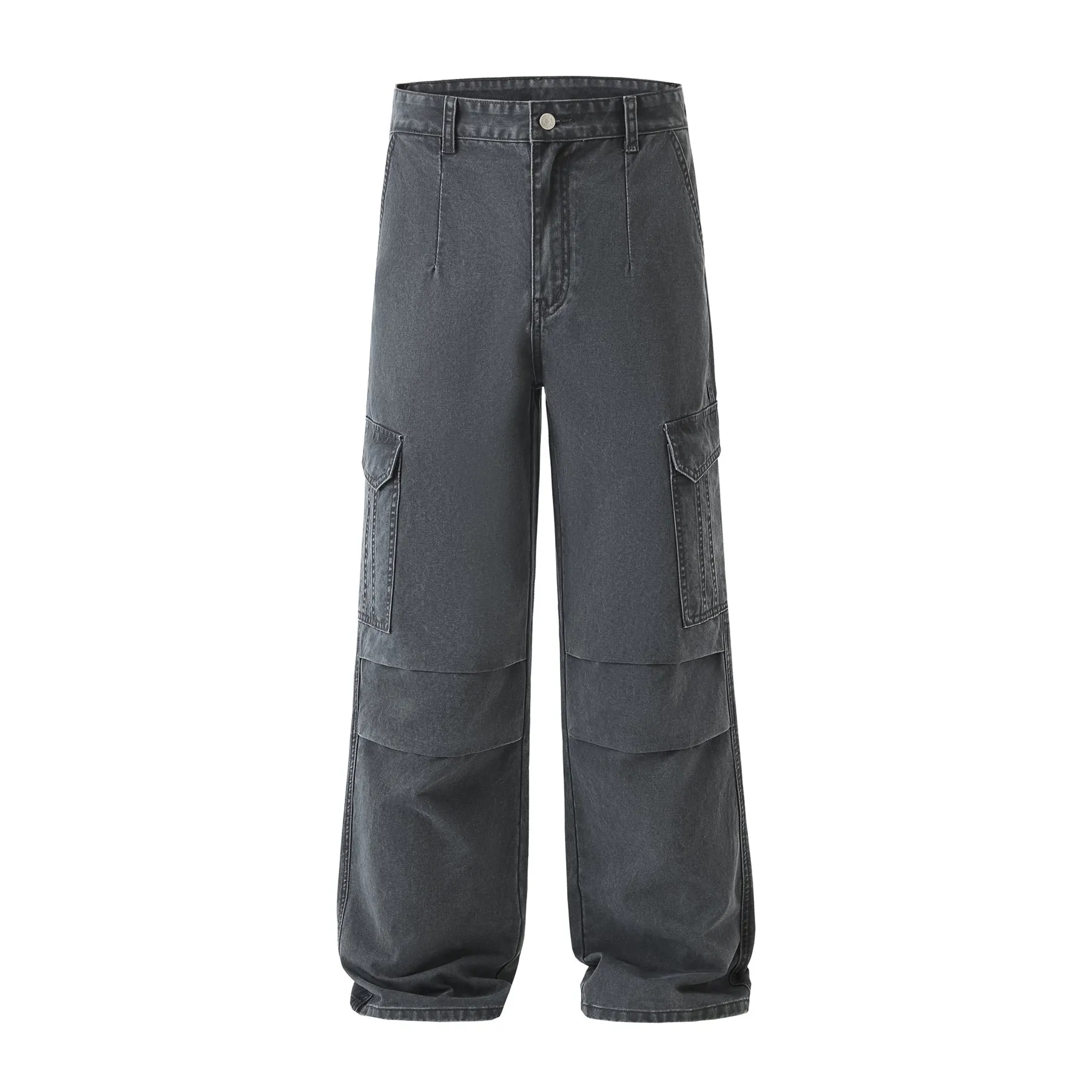 Guys Vintage Washed Baggy Parachute Pants