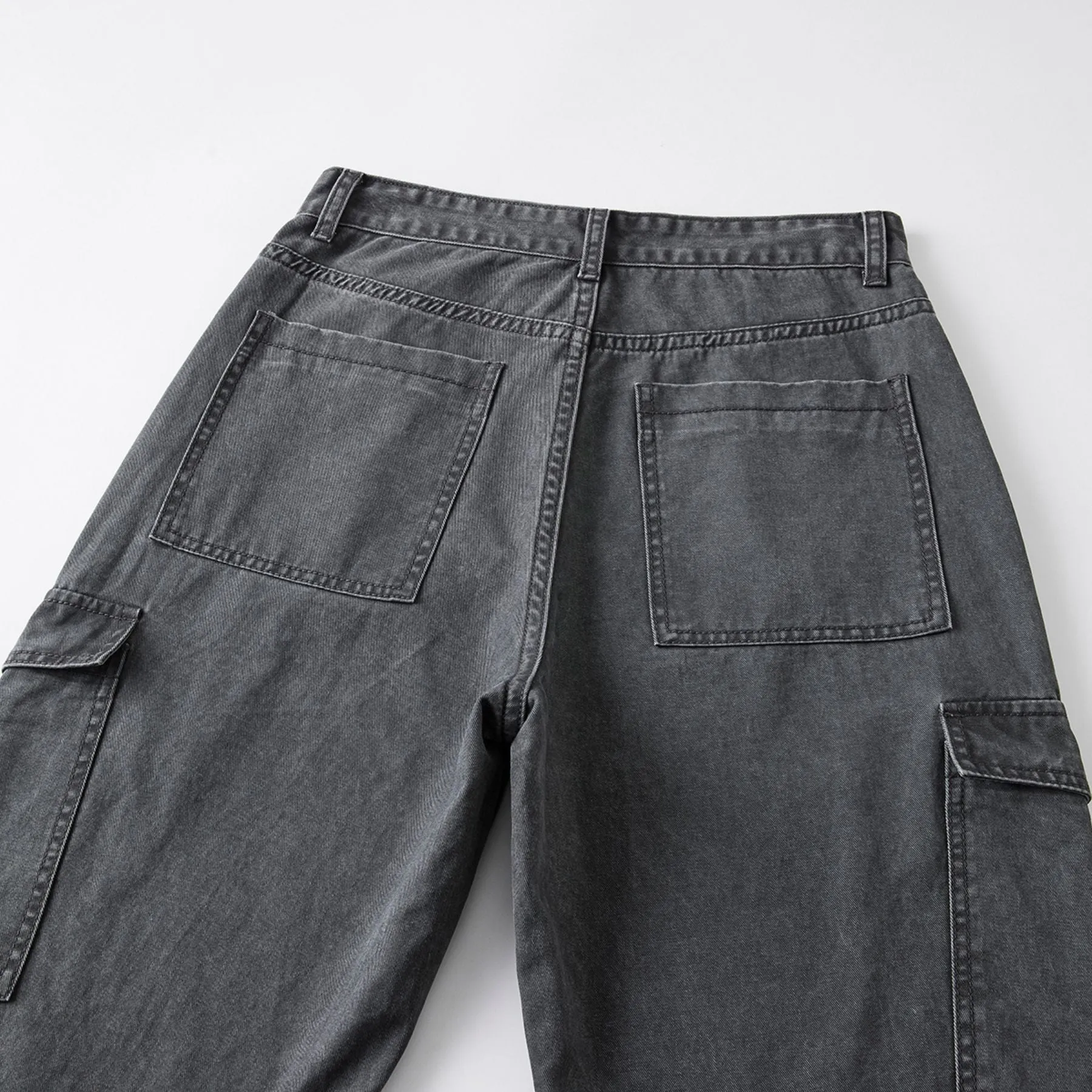 Guys Vintage Washed Baggy Parachute Pants