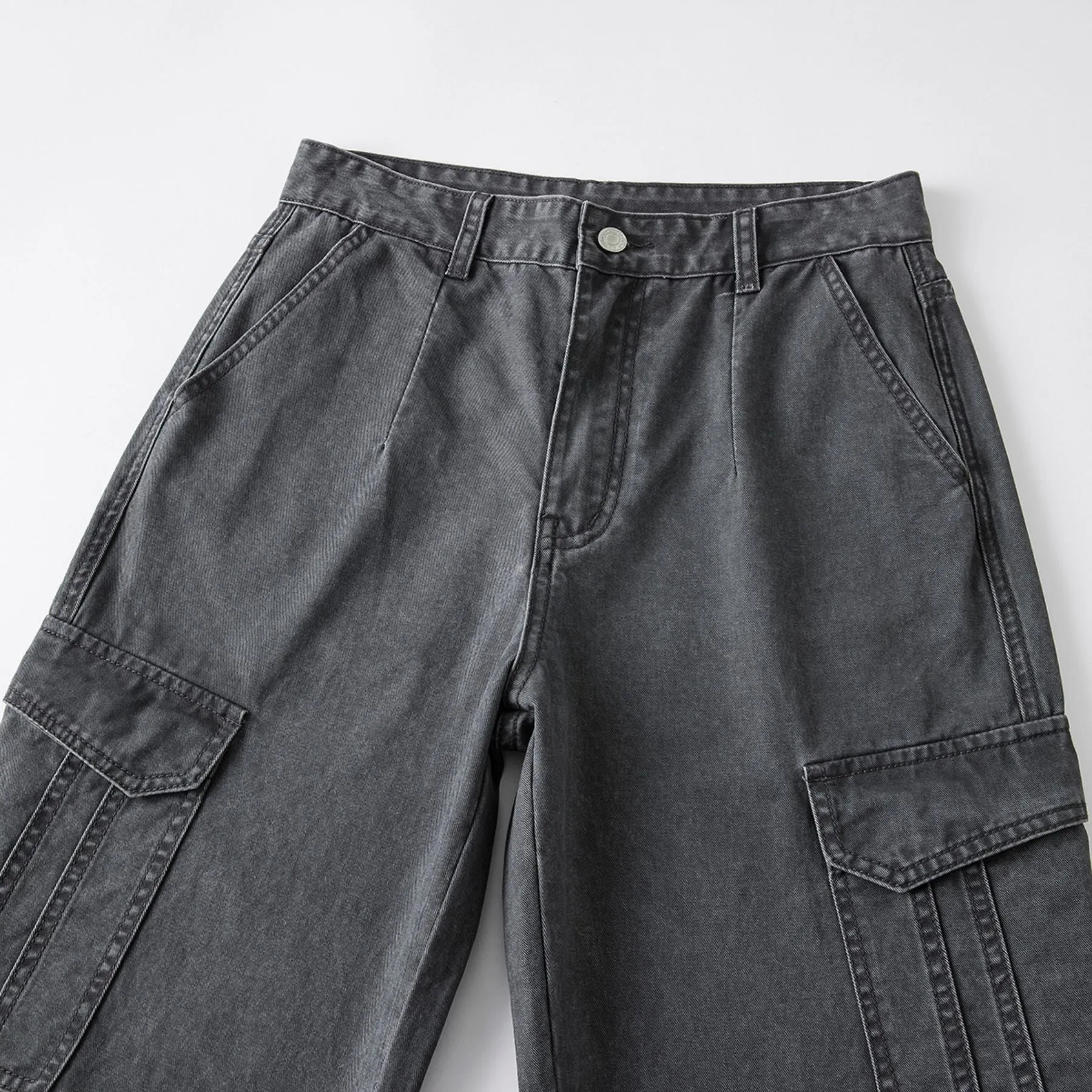Guys Vintage Washed Baggy Parachute Pants