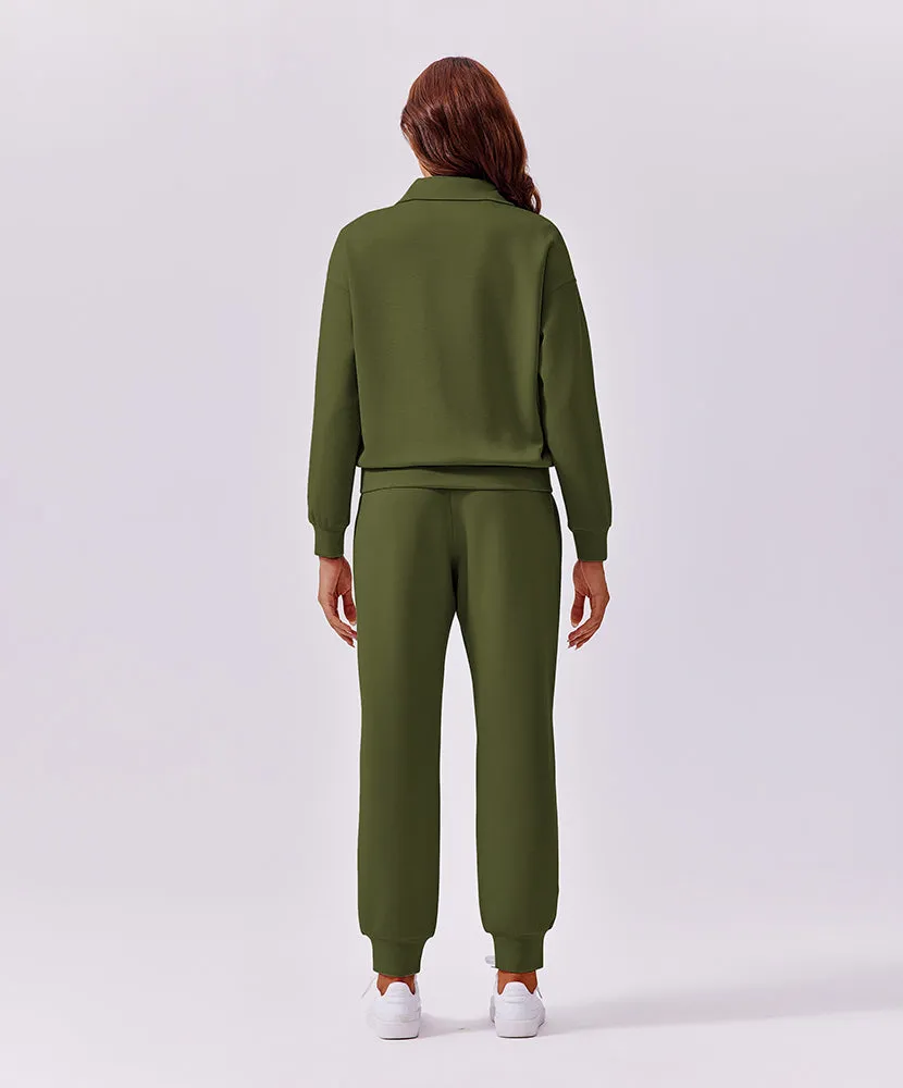 Half Zip Sweatsuit Matching Set