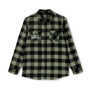 Heavyweight Pleated Military Green Flannel Shirt-Grain Mockingbird