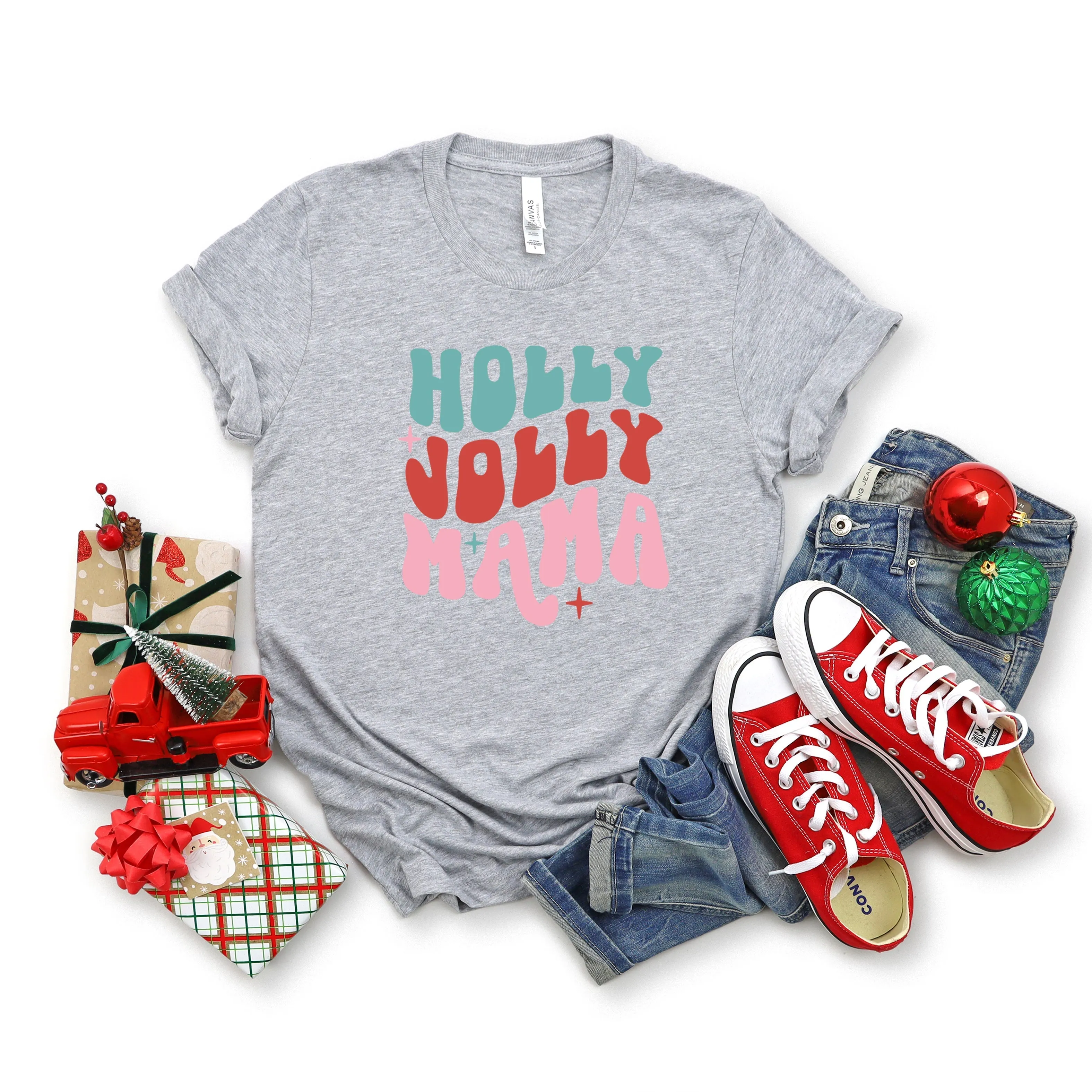 Holly Jolly Mama Bold | Short Sleeve Crew Neck