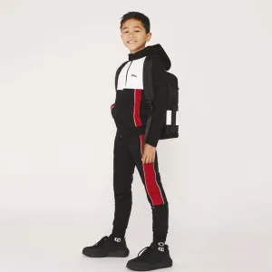 HUGO BOSS - Zip Hoodie Colour Block Tracksuit  -  Black