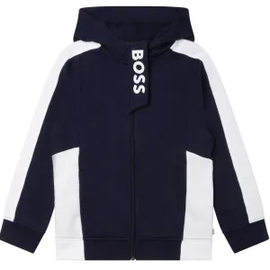 HUGO BOSS - Zip Hoodie Logo Tracksuit  -  Navy
