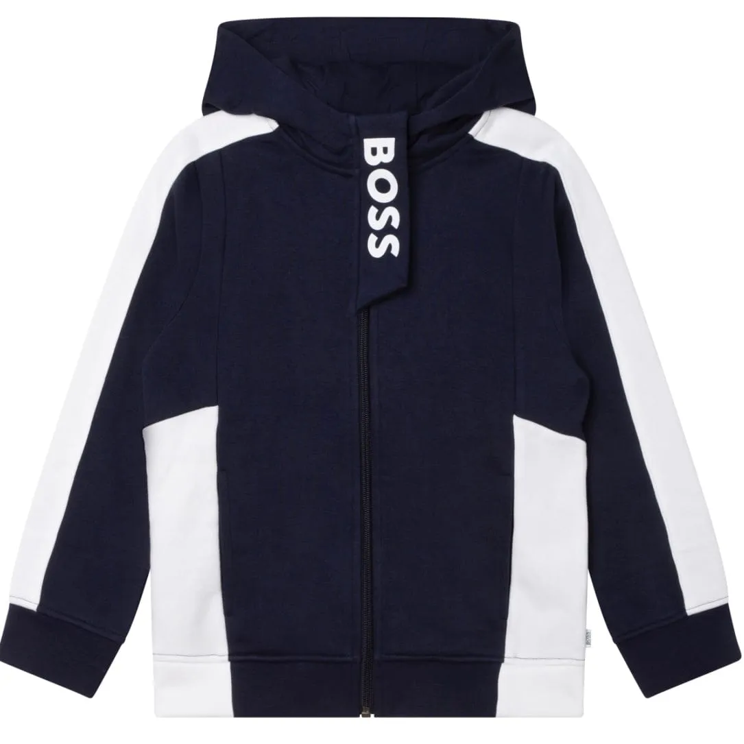 HUGO BOSS - Zip Hoodie Logo Tracksuit  -  Navy