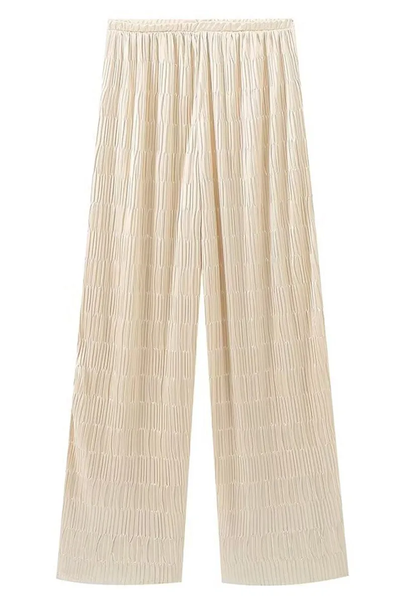 HUO2173 Silk Sleeveless Top & Pants Set