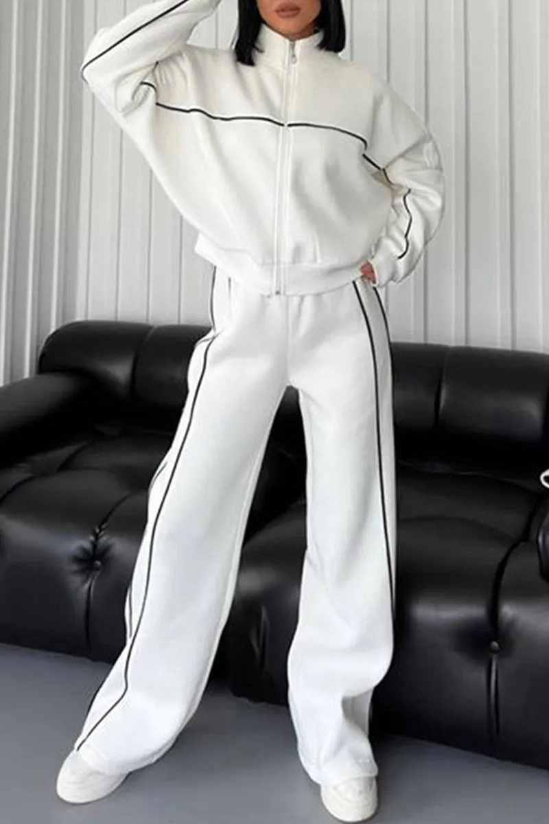 HUS1259 Relaxed Fit Zip-Up Tracksuit Set