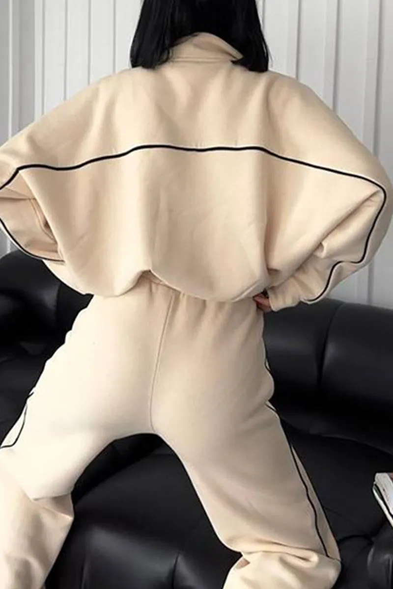 HUS1259 Relaxed Fit Zip-Up Tracksuit Set