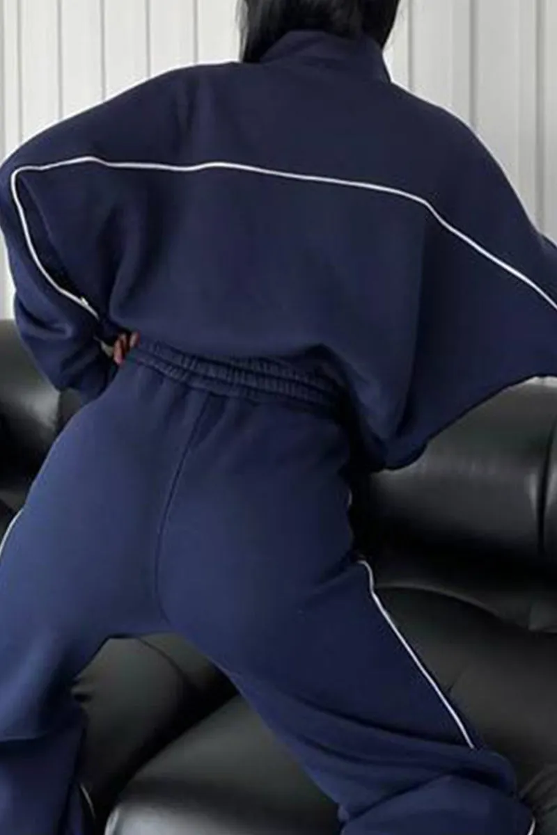 HUS1259 Relaxed Fit Zip-Up Tracksuit Set