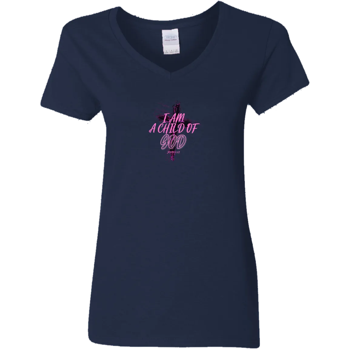 I Am a Child of God Ladies V-Neck Tee Shirt