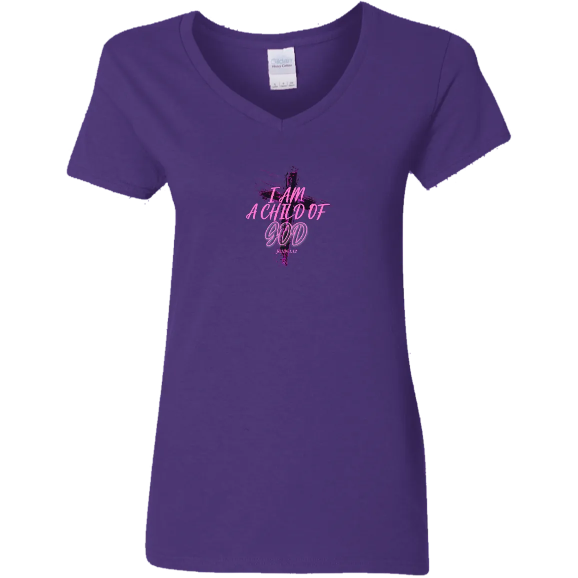 I Am a Child of God Ladies V-Neck Tee Shirt