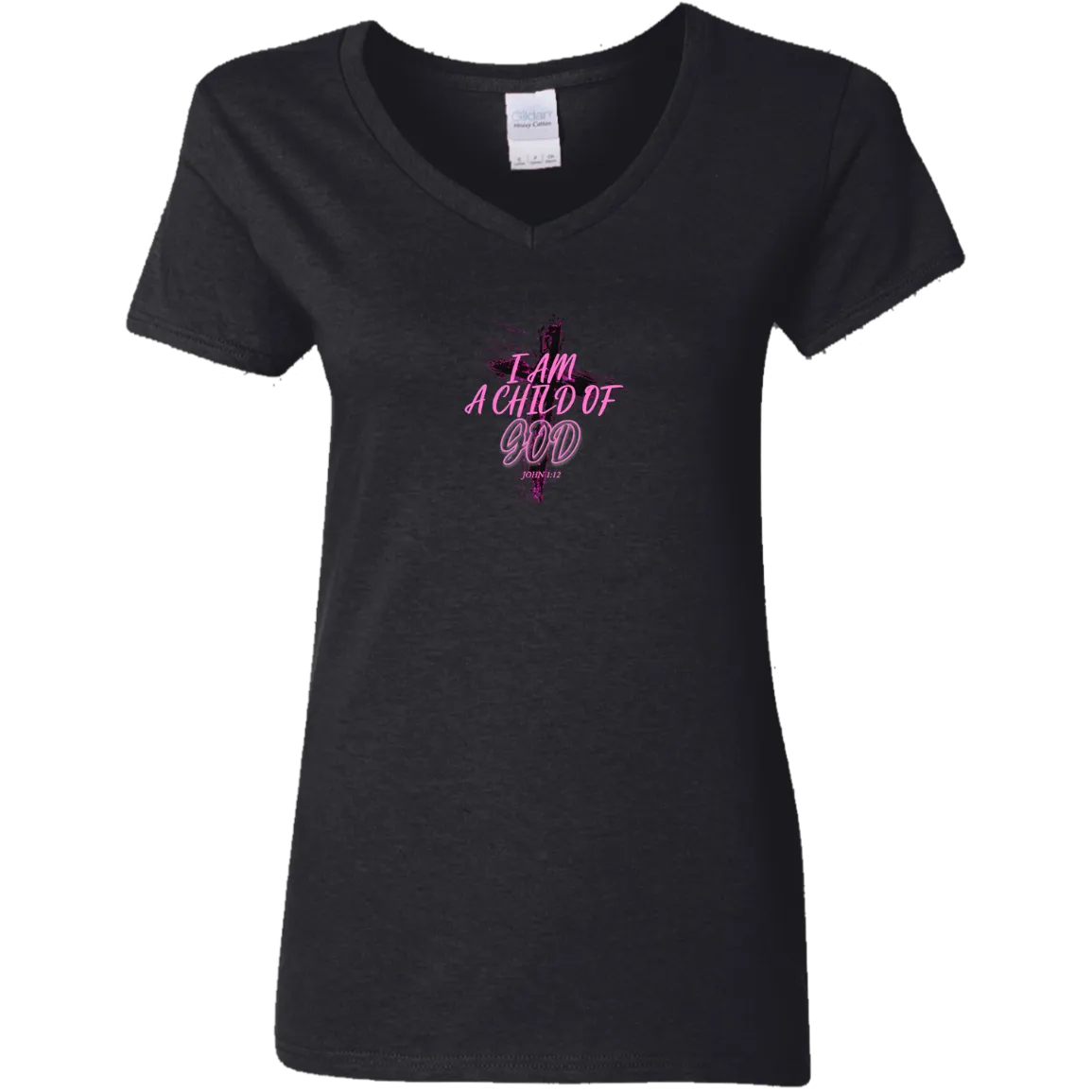 I Am a Child of God Ladies V-Neck Tee Shirt