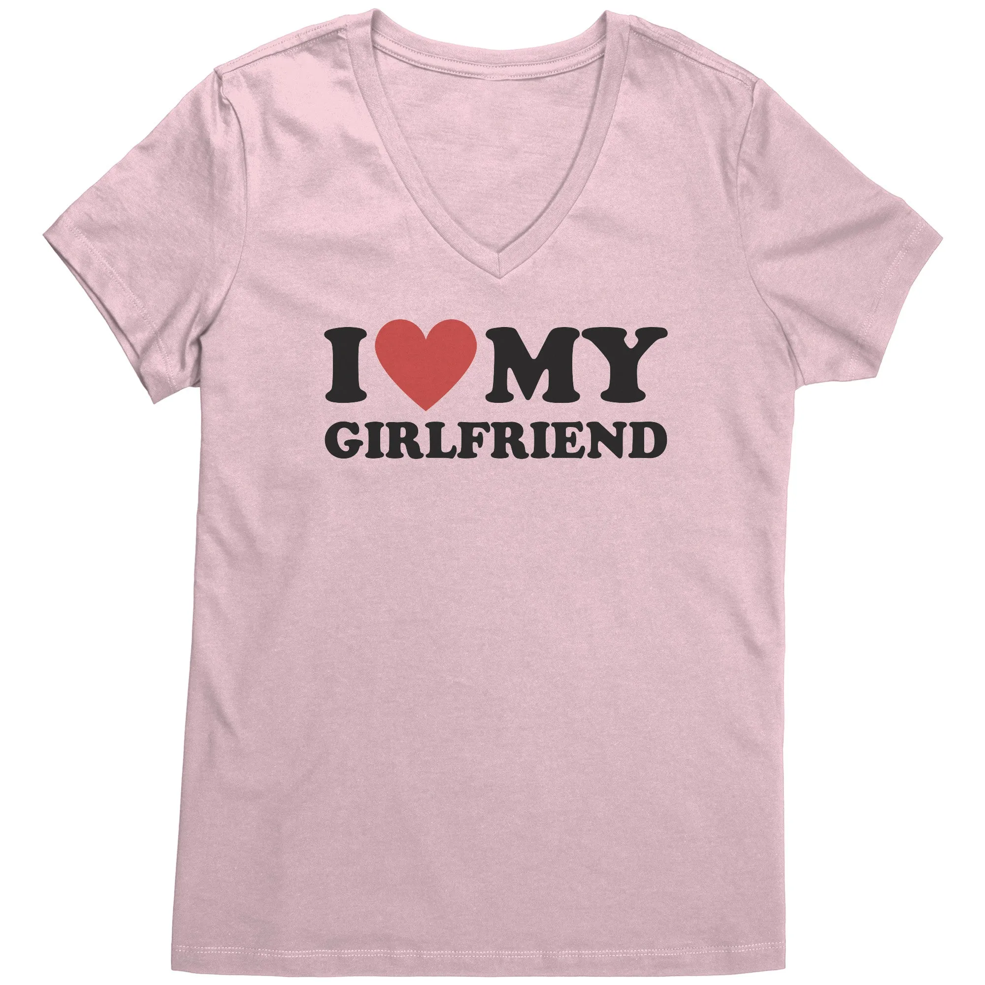 I Love My Girlfriend Shirt, Valentine Shirt, I Heart My Girlfriend Shirt, Valentine's Day Tshirt, Valentine Gift For Boyfriend Shirt Vneck