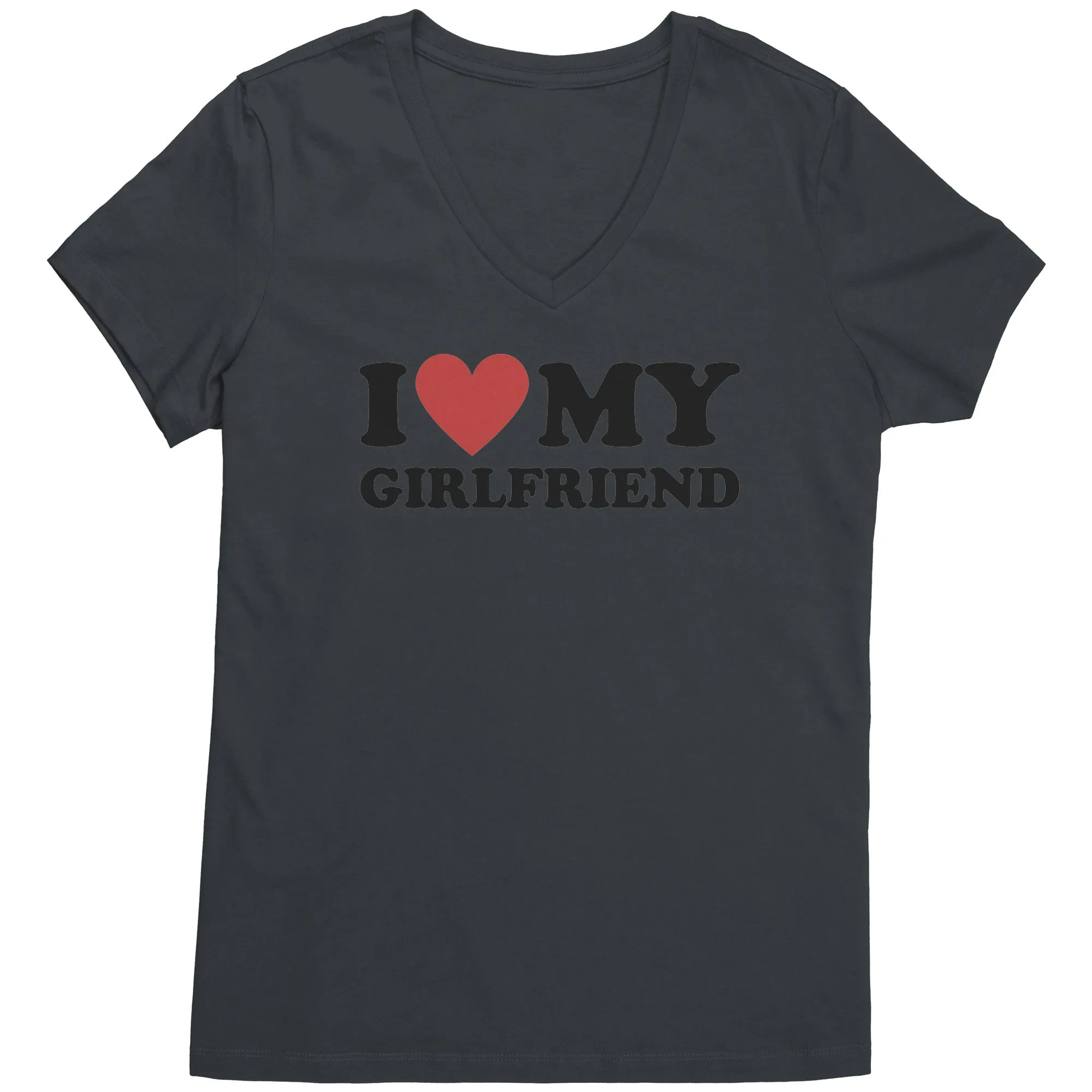 I Love My Girlfriend Shirt, Valentine Shirt, I Heart My Girlfriend Shirt, Valentine's Day Tshirt, Valentine Gift For Boyfriend Shirt Vneck