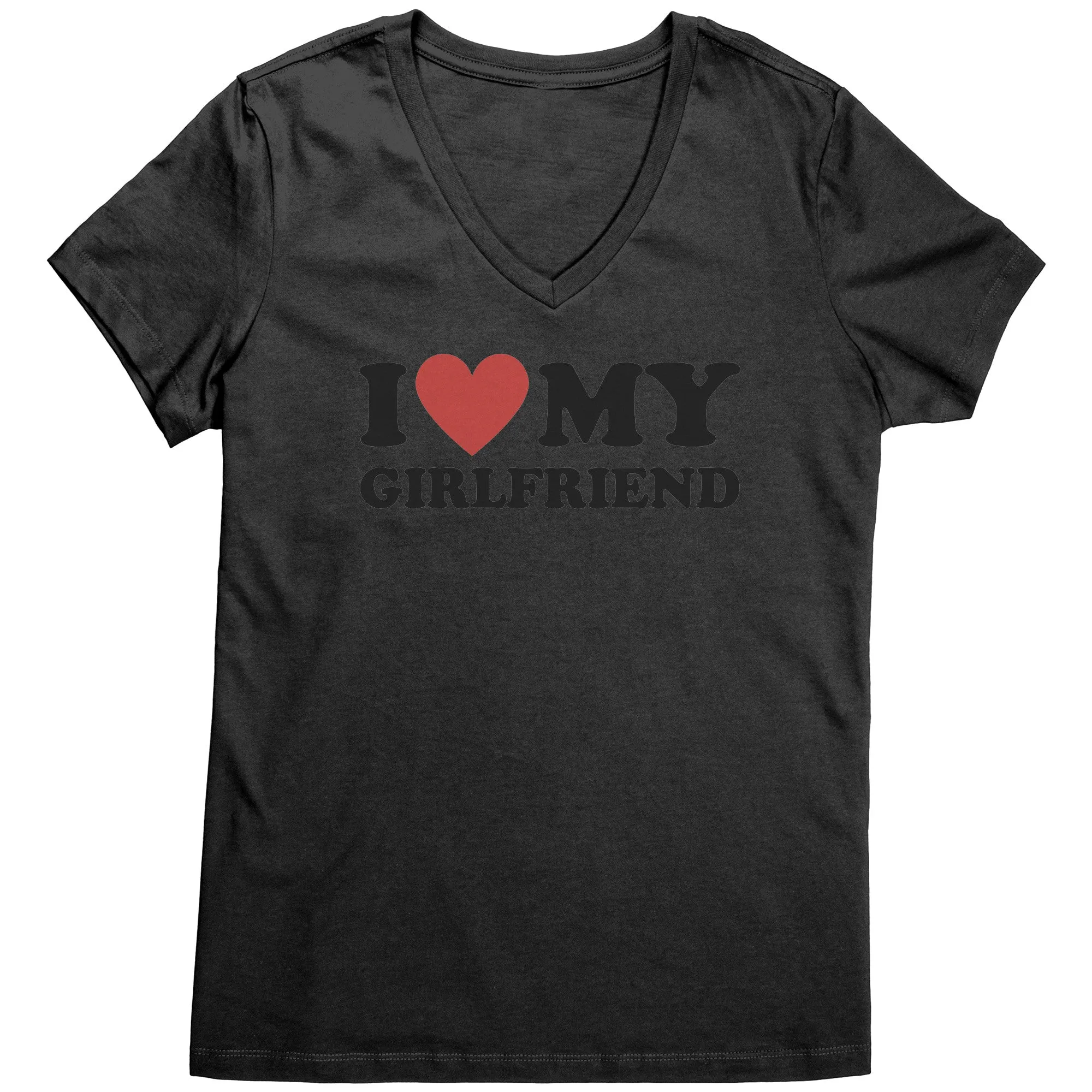 I Love My Girlfriend Shirt, Valentine Shirt, I Heart My Girlfriend Shirt, Valentine's Day Tshirt, Valentine Gift For Boyfriend Shirt Vneck