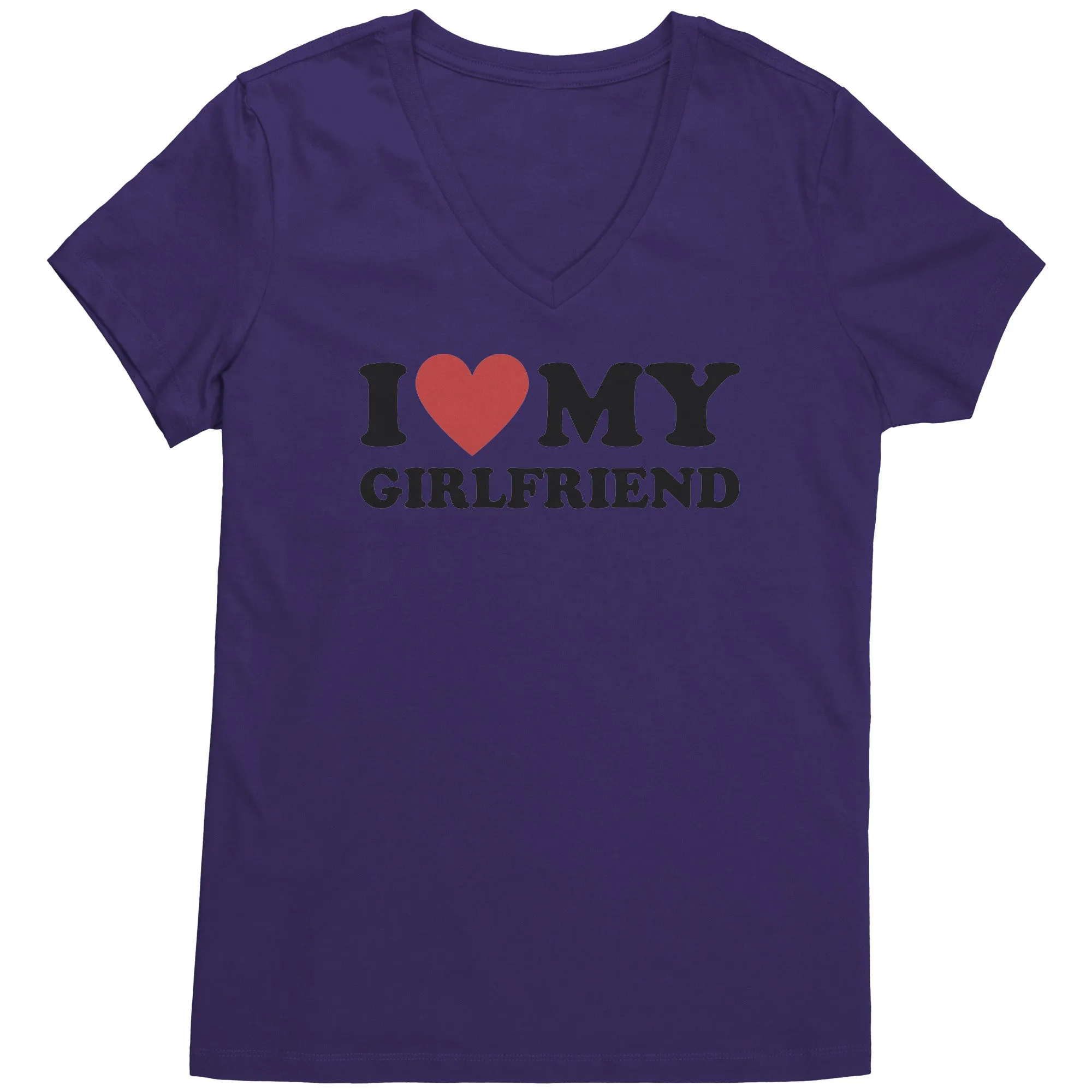 I Love My Girlfriend Shirt, Valentine Shirt, I Heart My Girlfriend Shirt, Valentine's Day Tshirt, Valentine Gift For Boyfriend Shirt Vneck